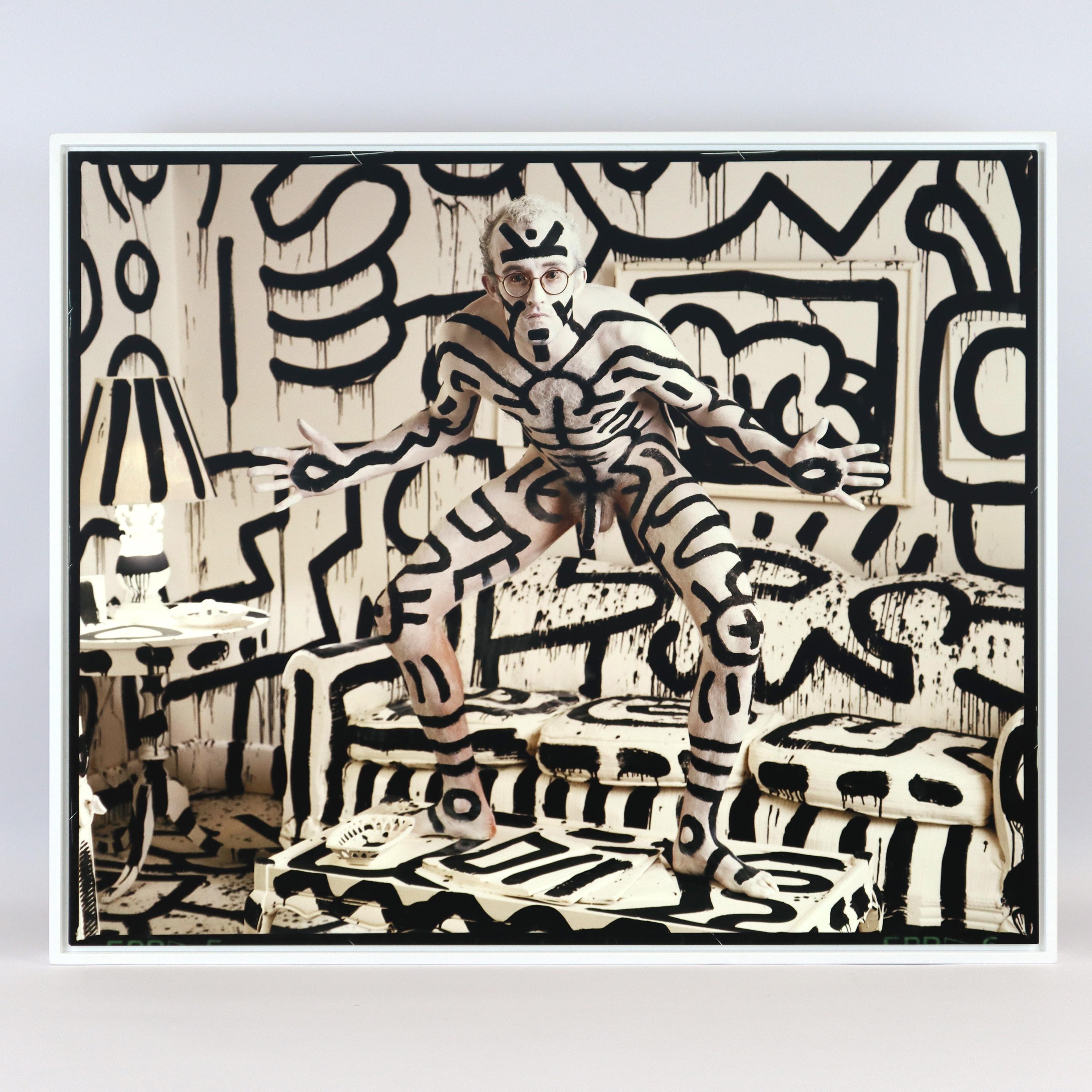 Keith Haring Portrait by Annie Leibovitz, Iconic shot, Alluminium Print For Sale 1