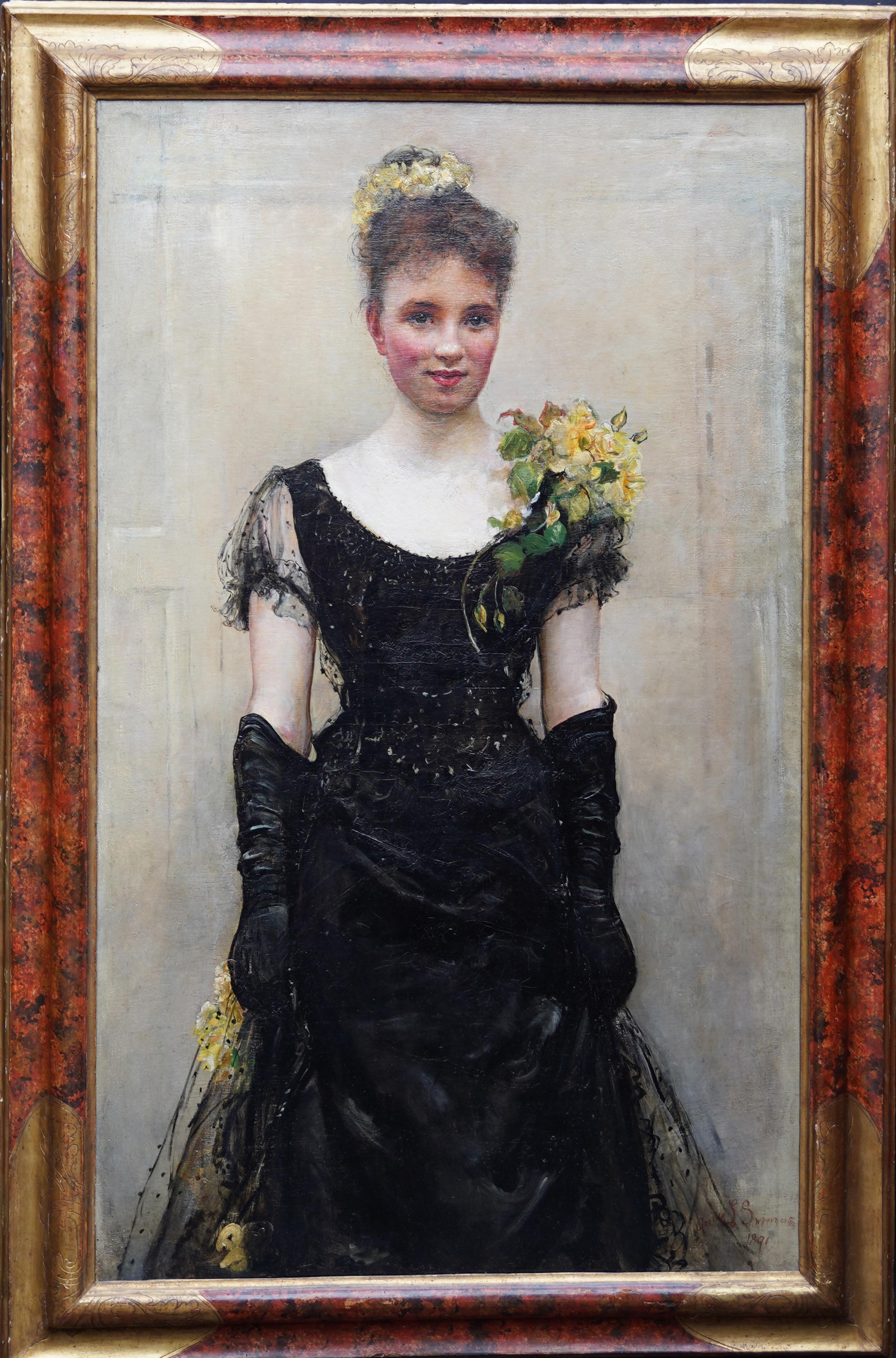 Annie Louisa Swynnerton Portrait Painting - Debutante - British Victorian oil painting portrait Elsie Elizabeth Ebsworth 