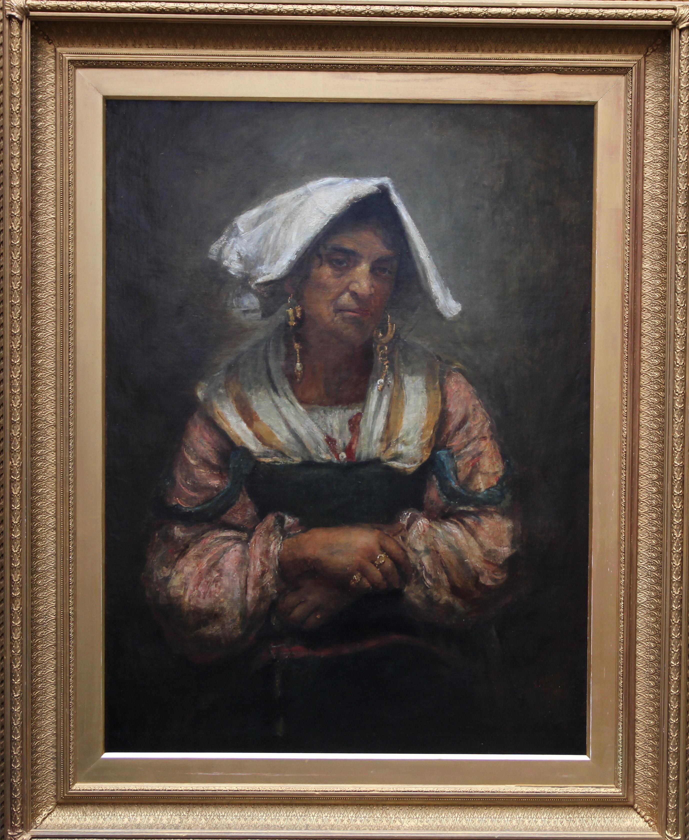 Roma Lady Jebsa - Retrato victoriano al óleo expuesto en la Galería de Arte de Manchester 2018 en venta 6