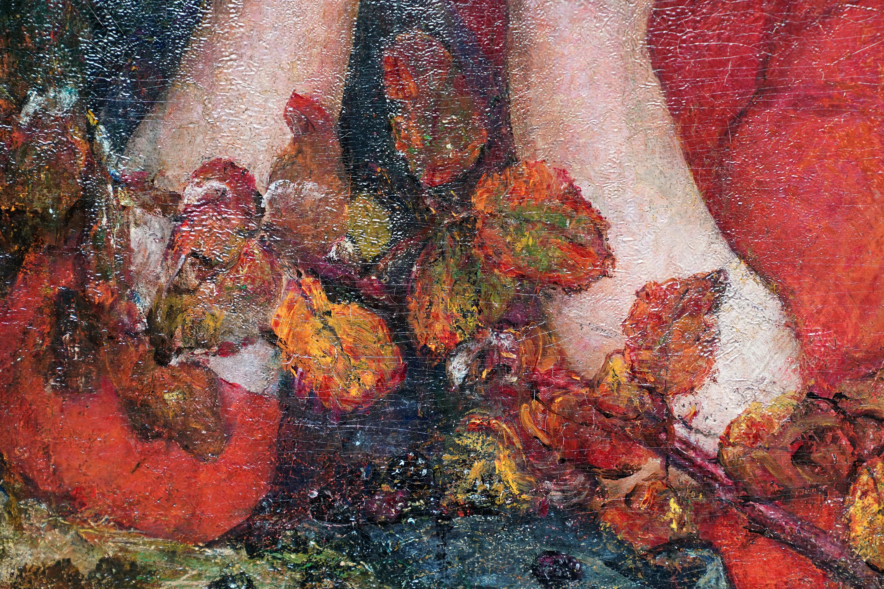 Fanciulla del bosco vittoriana - ritratto di artista femminile britannico del XIX secolo dipinto ad olio in vendita 2