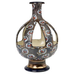Annie Lyons for Doulton Lambeth Slaters Rare Reticulated Pot Pourri Vase