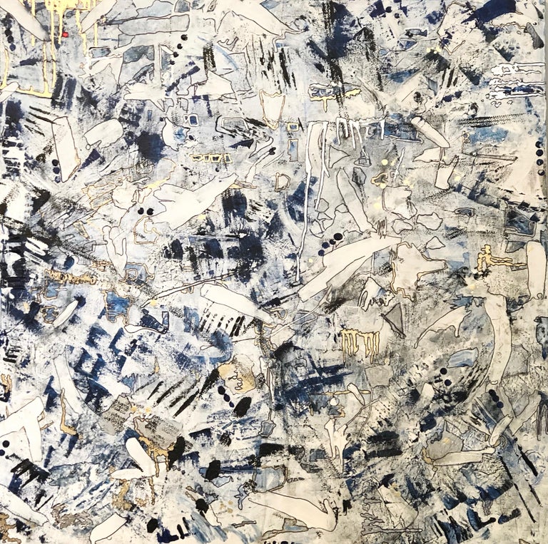 Family Chaos, 2021, Mixed Media, Abstract Painting on Canvas, Signed  - Mixed Media Art by Annie Mandelkern