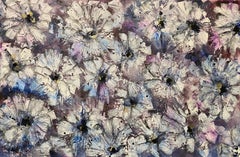 Plummet, Floral Abstract Painting, Mixed Media on Canvas, Signed 