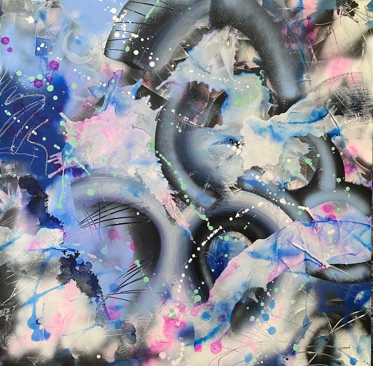 Q6, 2021, Mixed Media, Abstract Painting on Canvas, Signed  - Mixed Media Art by Annie Mandelkern