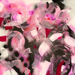Strawberry Soda, 2020, Mixed Media, Abstract Painting on Canvas, Signed