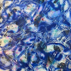Wifi, Party of 5, 2020, Mixed Media, Abstract Painting on Canvas, Signed