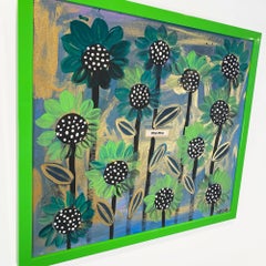 MIU MIU, Vibrant and Chic Floral painting on a hat box lid
