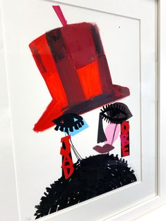 Figure Head III J'adore, framed original print with hand-drawn embellishments