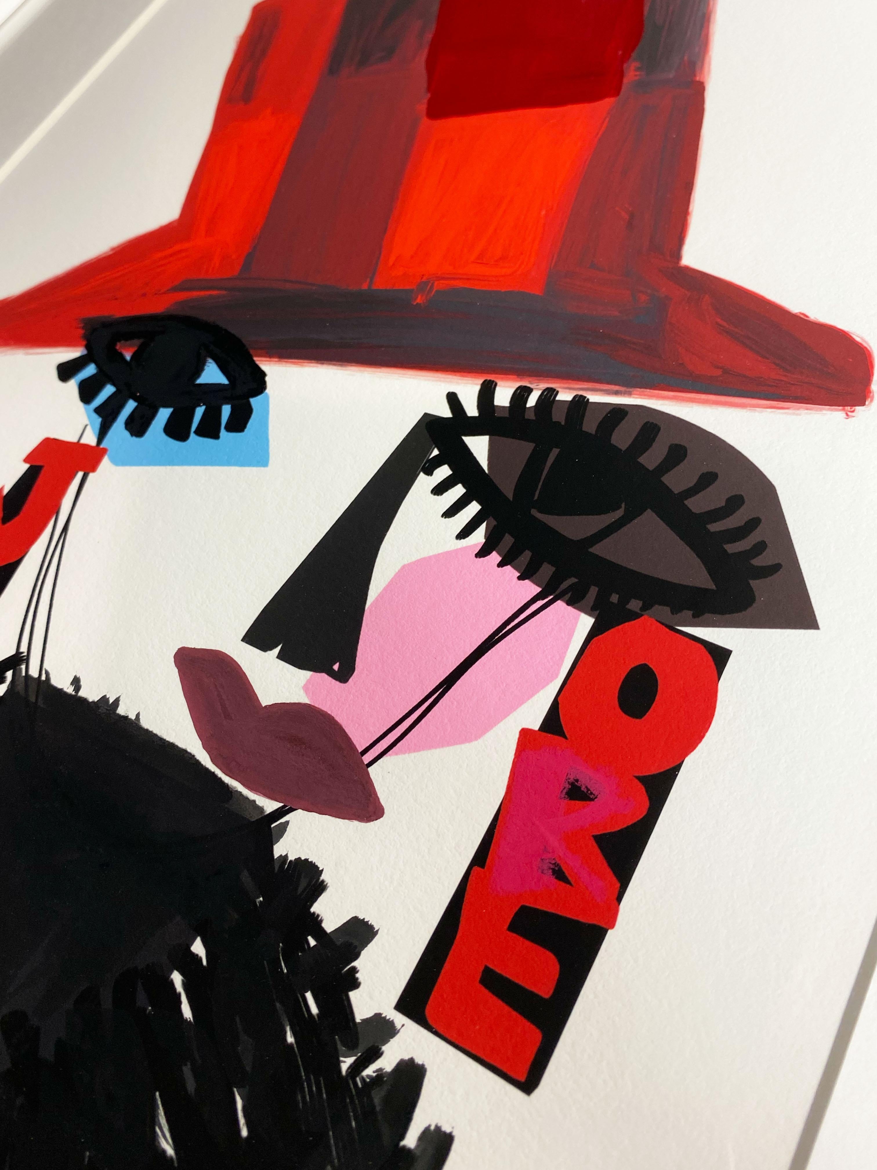 Il s'agit d'une impression d'art originale d'un dessin numérique qui a été embelli à la main par l'artiste canadienne Annie Naranian. Whiting, audacieuse et vibrante, cette œuvre d'art unique en son genre est encadrée dans un cadre