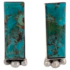 Annie Oakley  Navajo Sterling Silver Turquoise Earrings
