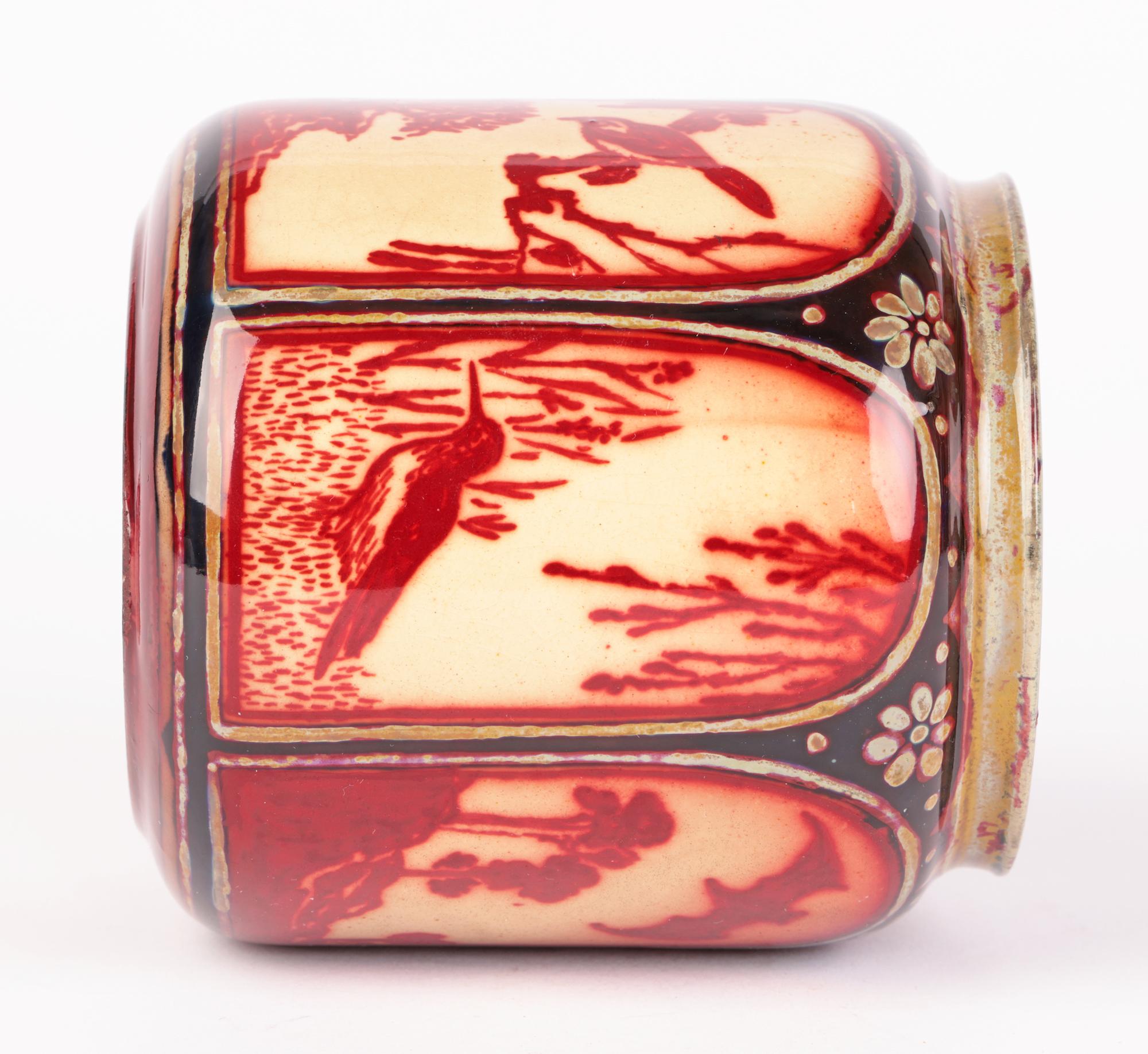 Annie Ollier Bernard Moore Arts & Crafts Hand-Painted Lustre Glazed Panel Vase 3