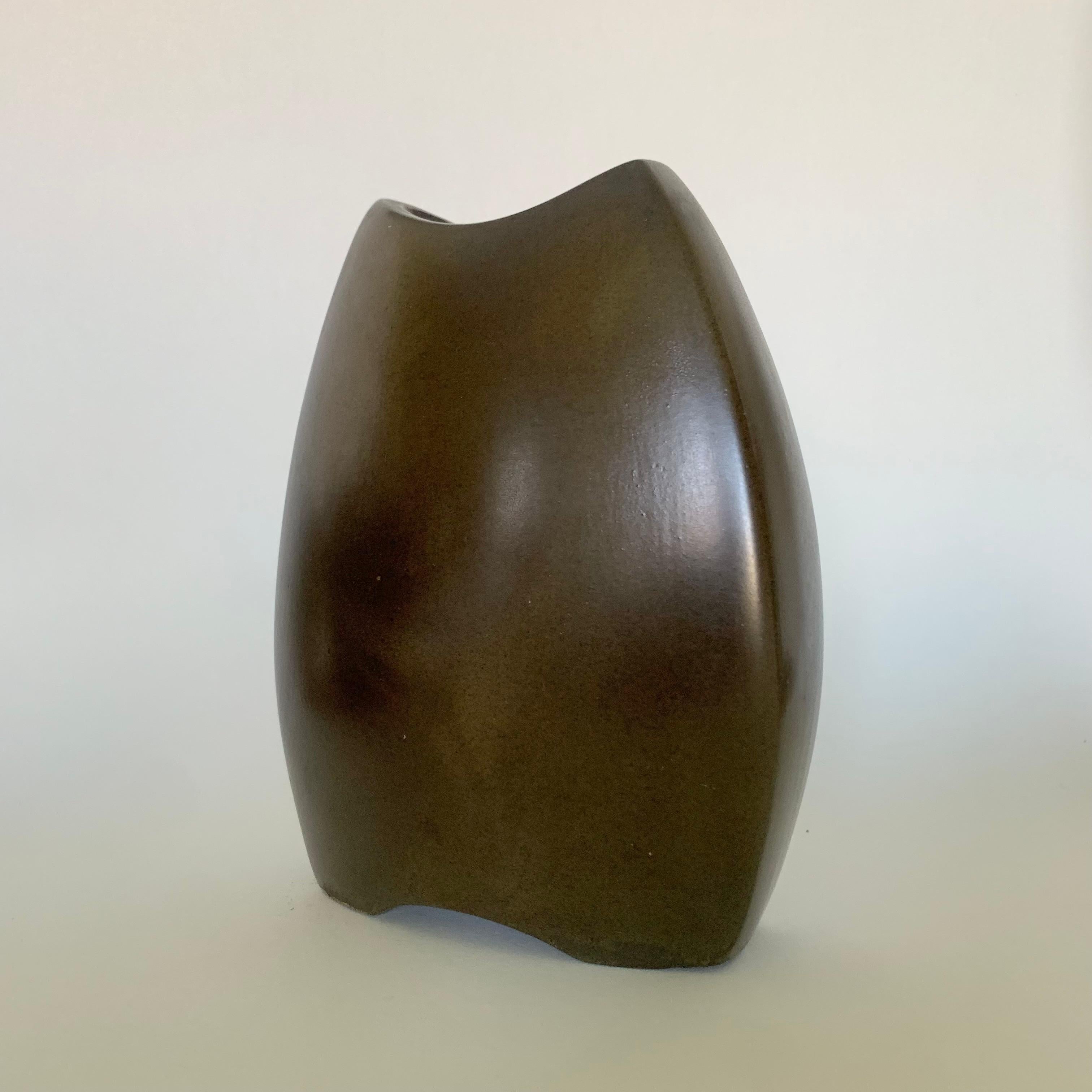 Belgian Annie Palisot Enameled Ceramic Vase , circa 1970, Belgium. For Sale