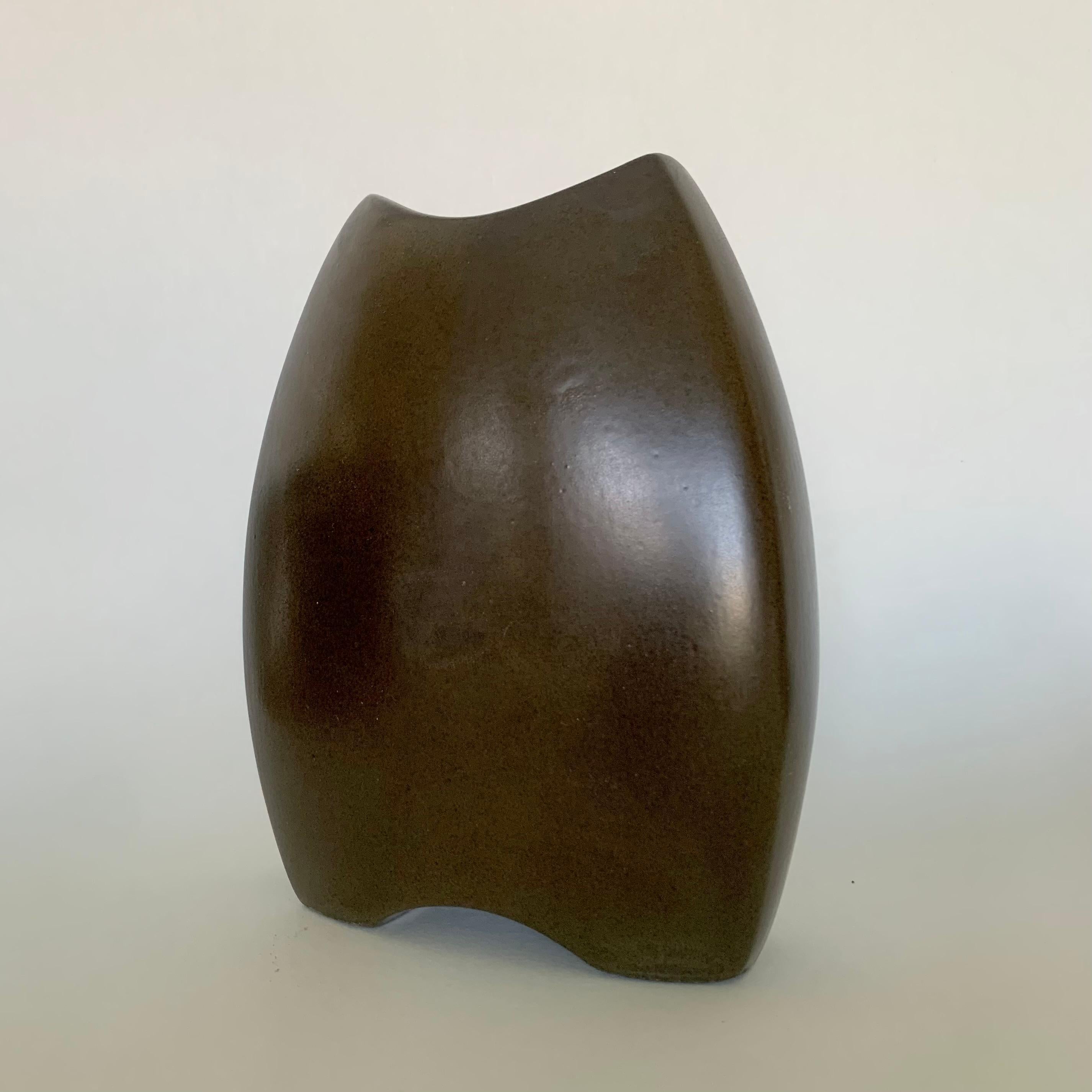 Late 20th Century Annie Palisot Enameled Ceramic Vase , circa 1970, Belgium. For Sale