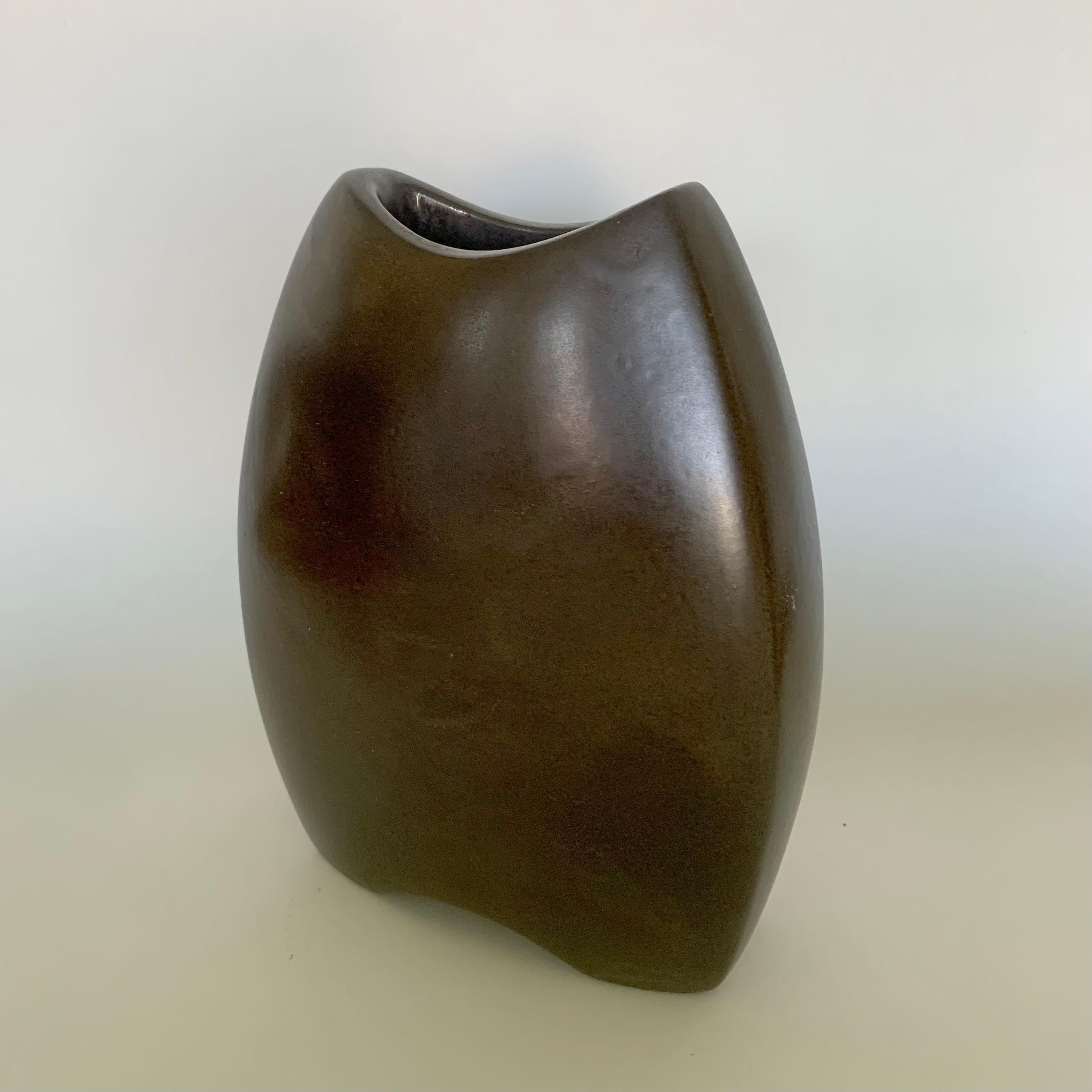 Annie Palisot Enameled Ceramic Vase , circa 1970, Belgium. For Sale 1