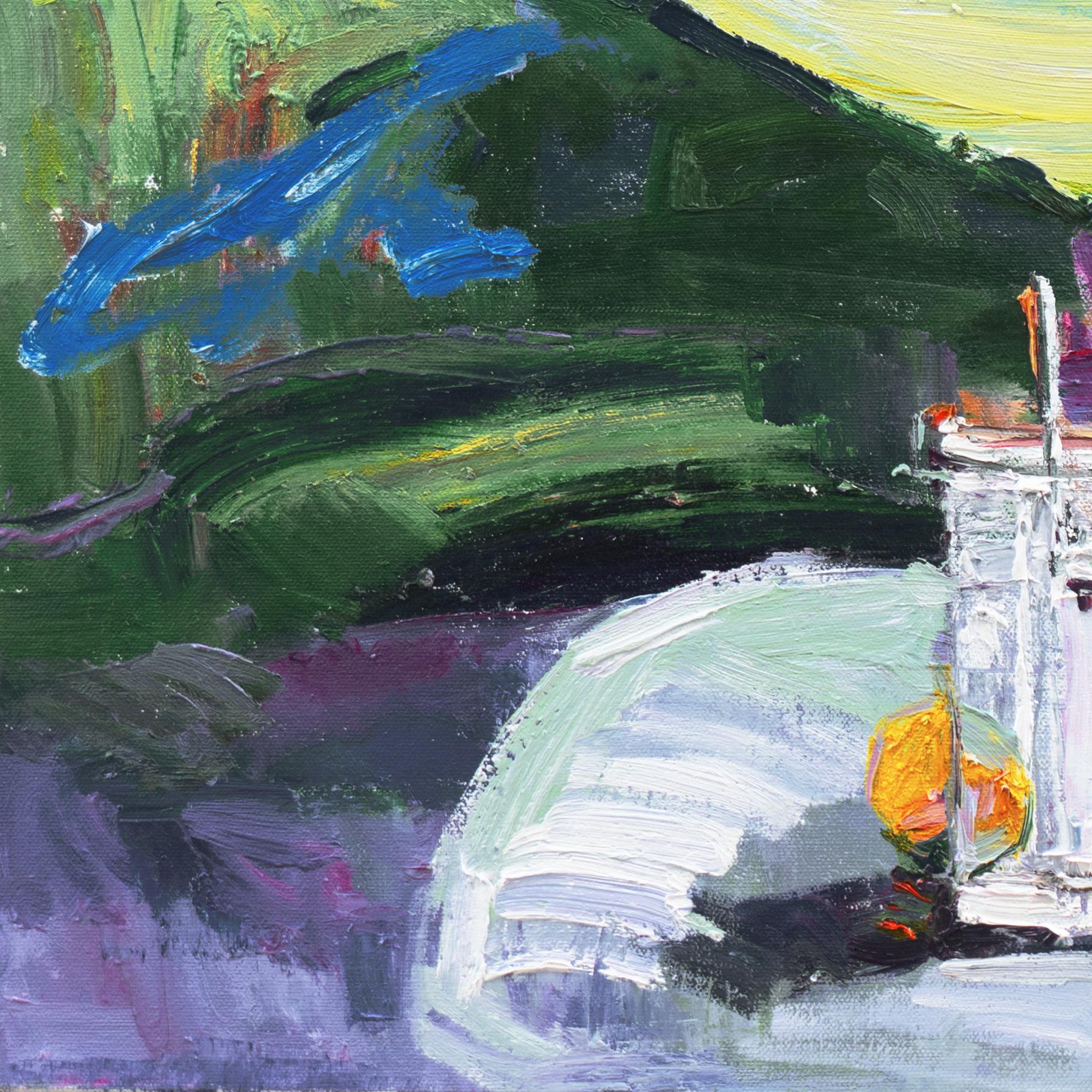 « À la plage », artiste chinoise-américaine, Guangzhou Art Academy - Painting de Annie Peony Zhang