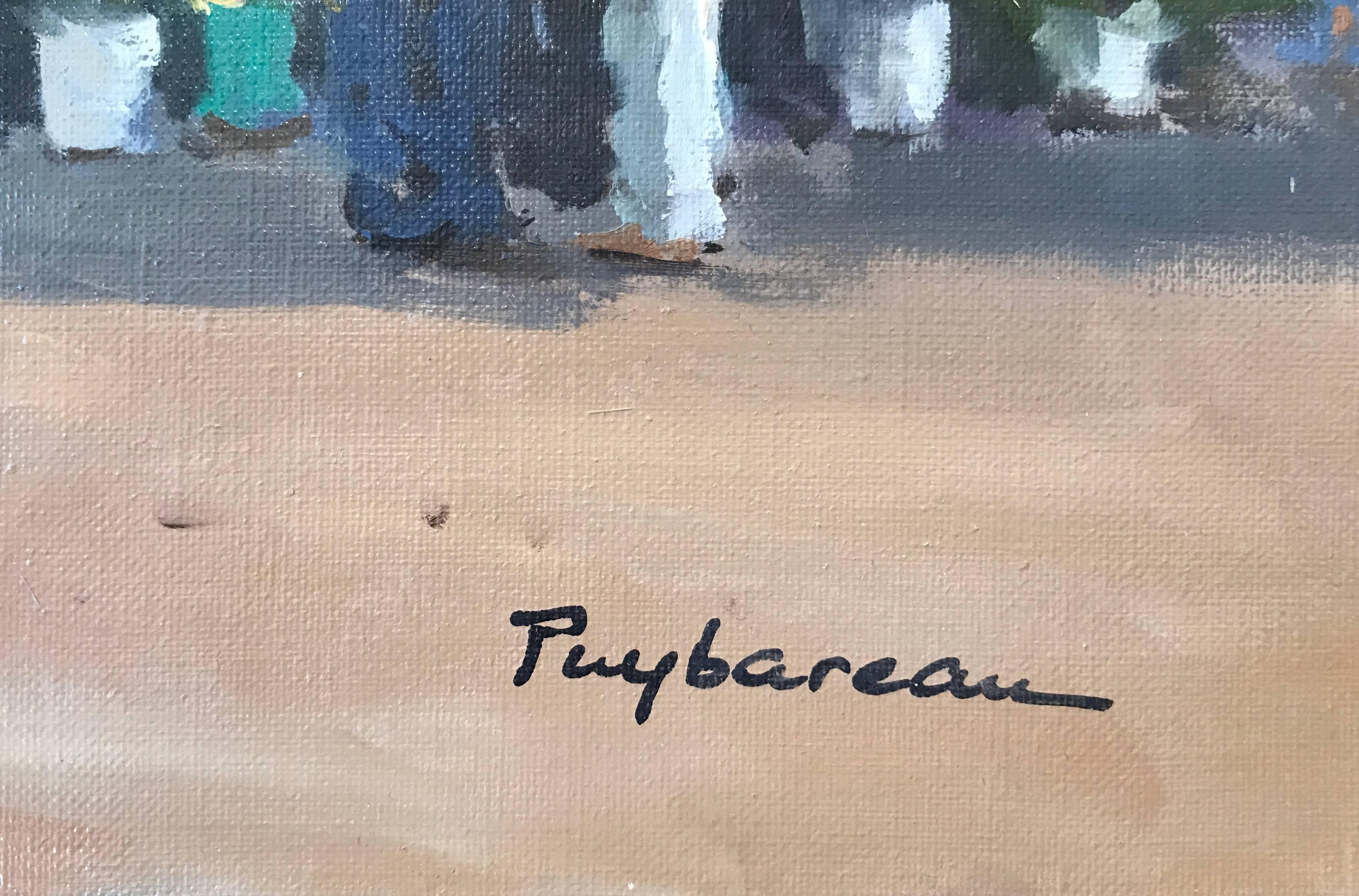 Marche  (Market) – Painting von Annie Puybareau