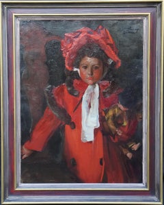 Portrait of a Girl in Red - Scottish 1900 Glasgow Girl art oil painting
