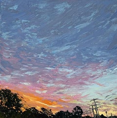 "Evening Glow" Blue and bright Orange skyscape. 