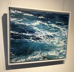 "Waters Blue II" oil painting of dark blue ocean waves