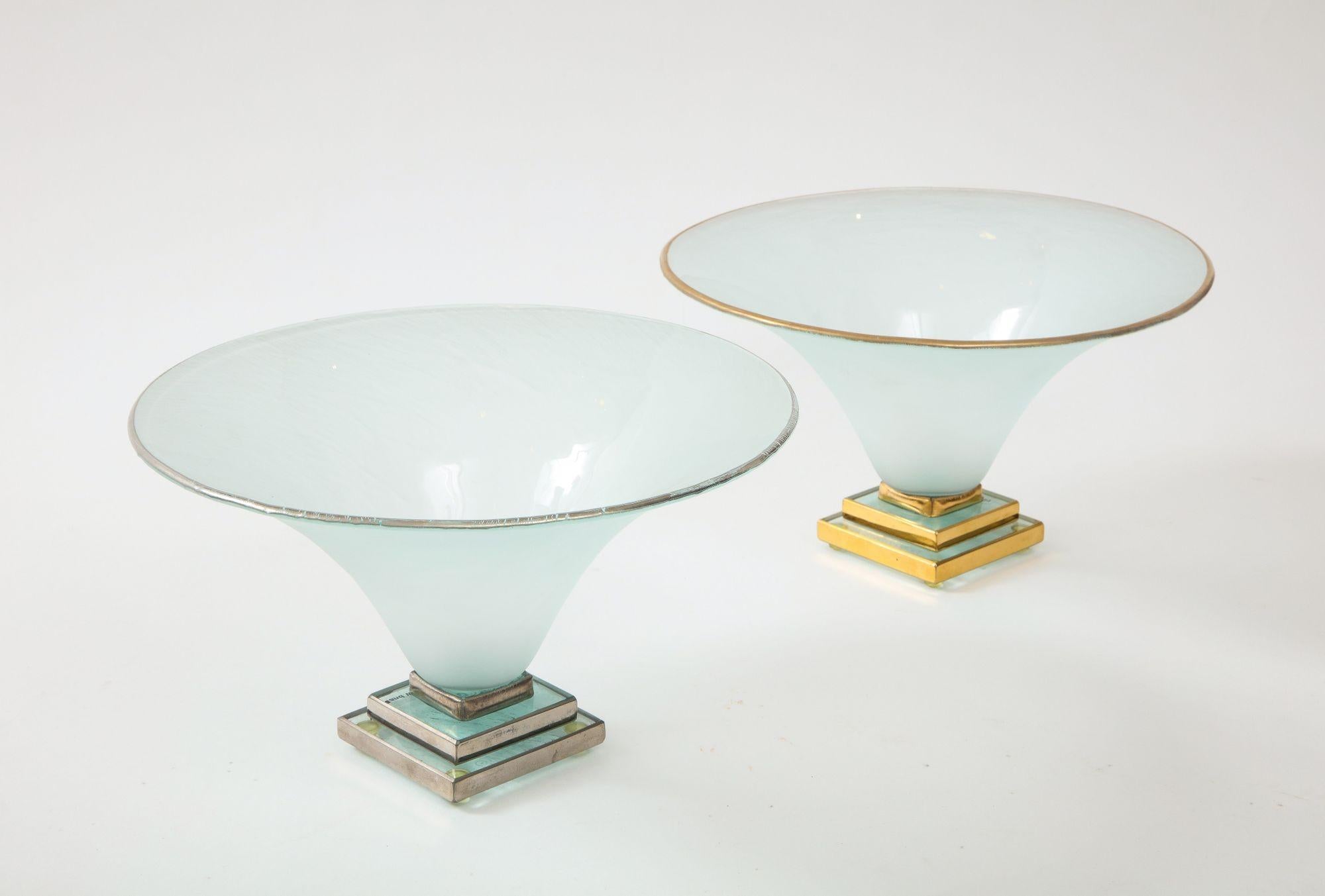 Annieglass Studio Art Glass Footed Bowls 2