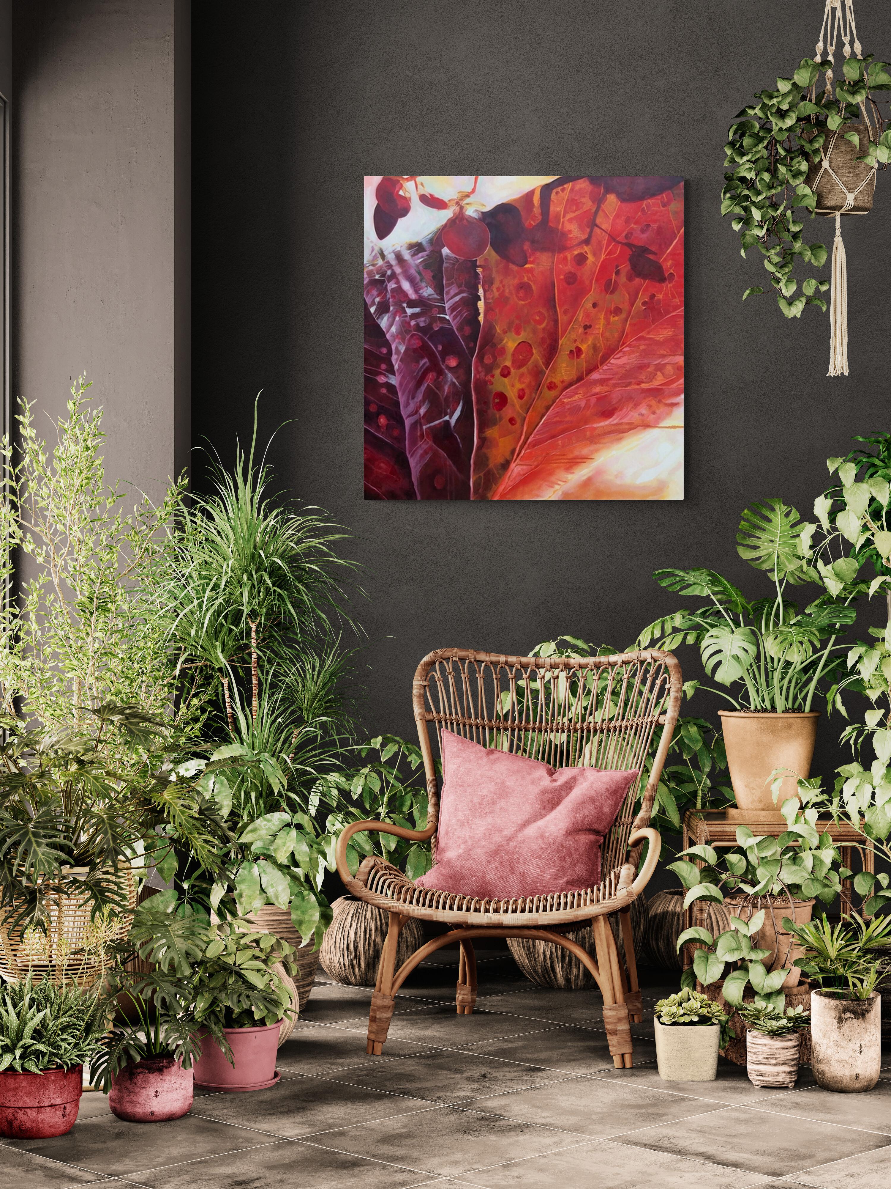 Begonia (Astratto, Realismo, Foglie, Modelli, Arte botanica, ~30% di sconto sul prezzo di listino) - Painting di Annieo Klaas