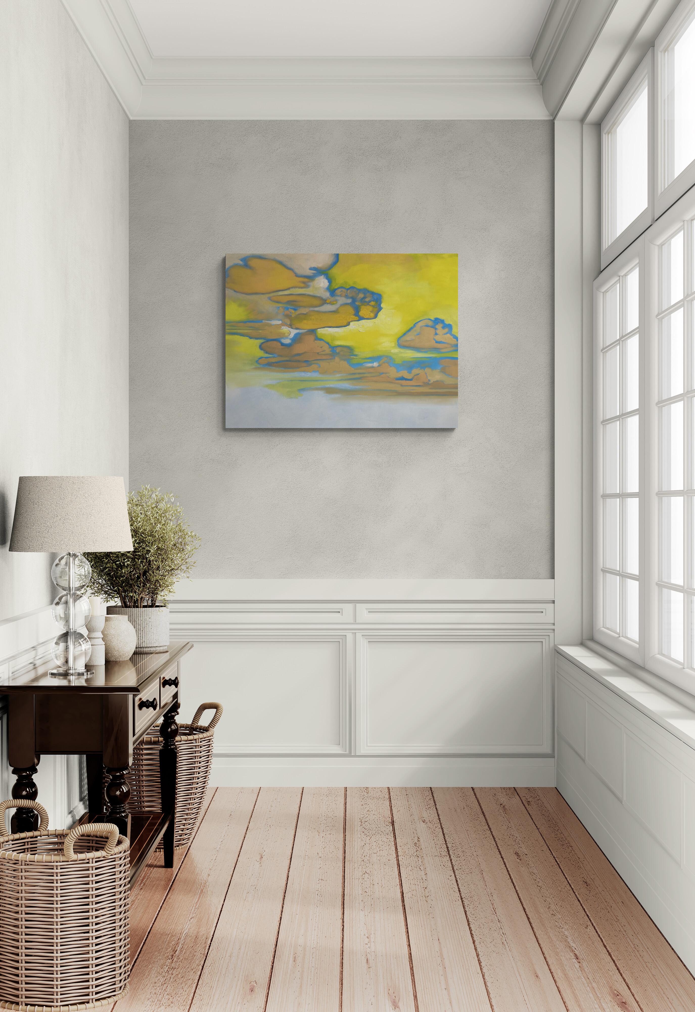 Floating on a Dream (Finestra, Paesaggio, Caldo, Sognante, ~29% OFF) - Painting di Annieo Klaas