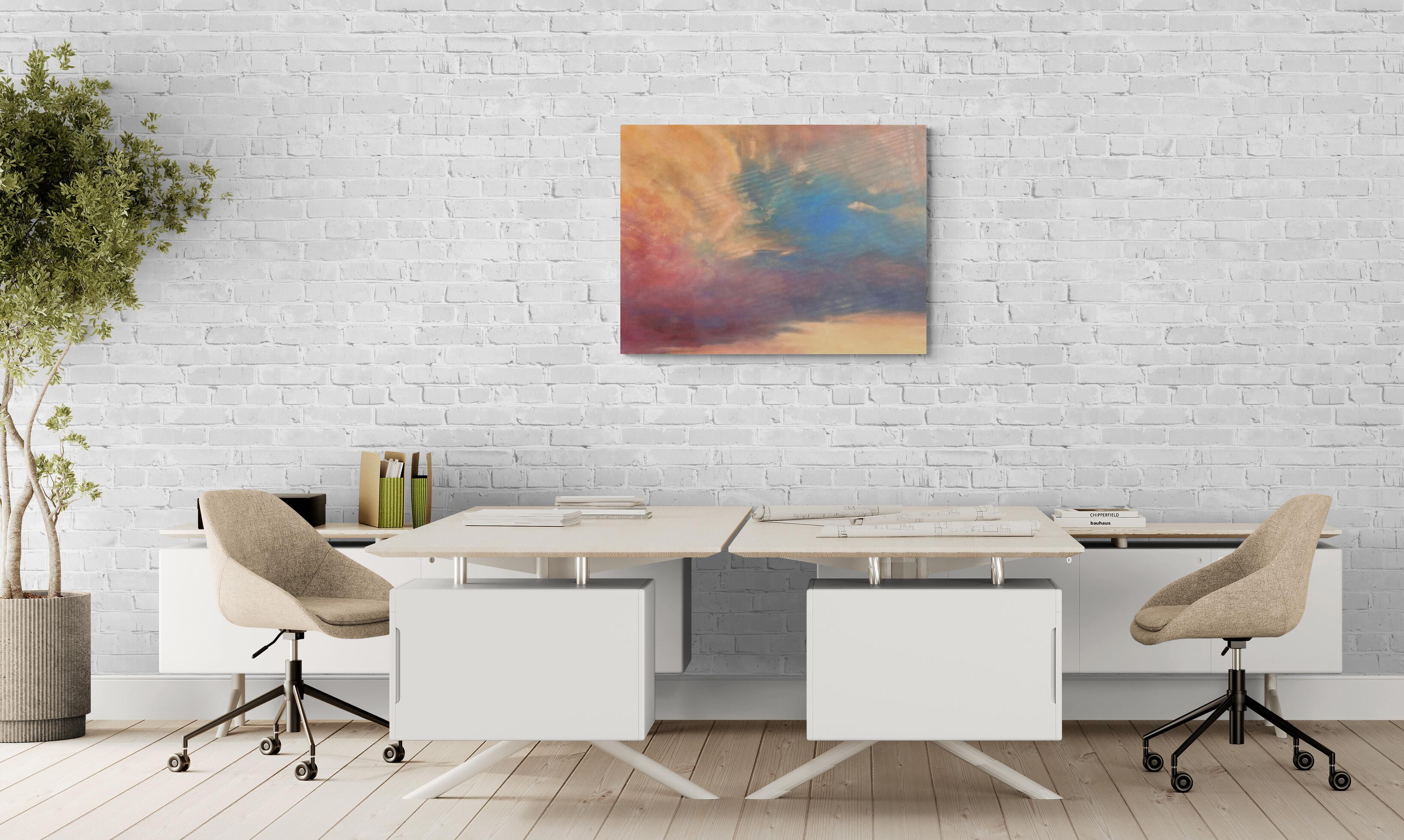 Sostenido Dentro de un Pozo de Luz (Ventana, Paisaje, Cálido, Soñador, ~29% DESCUENTO) - Painting de Annieo Klaas