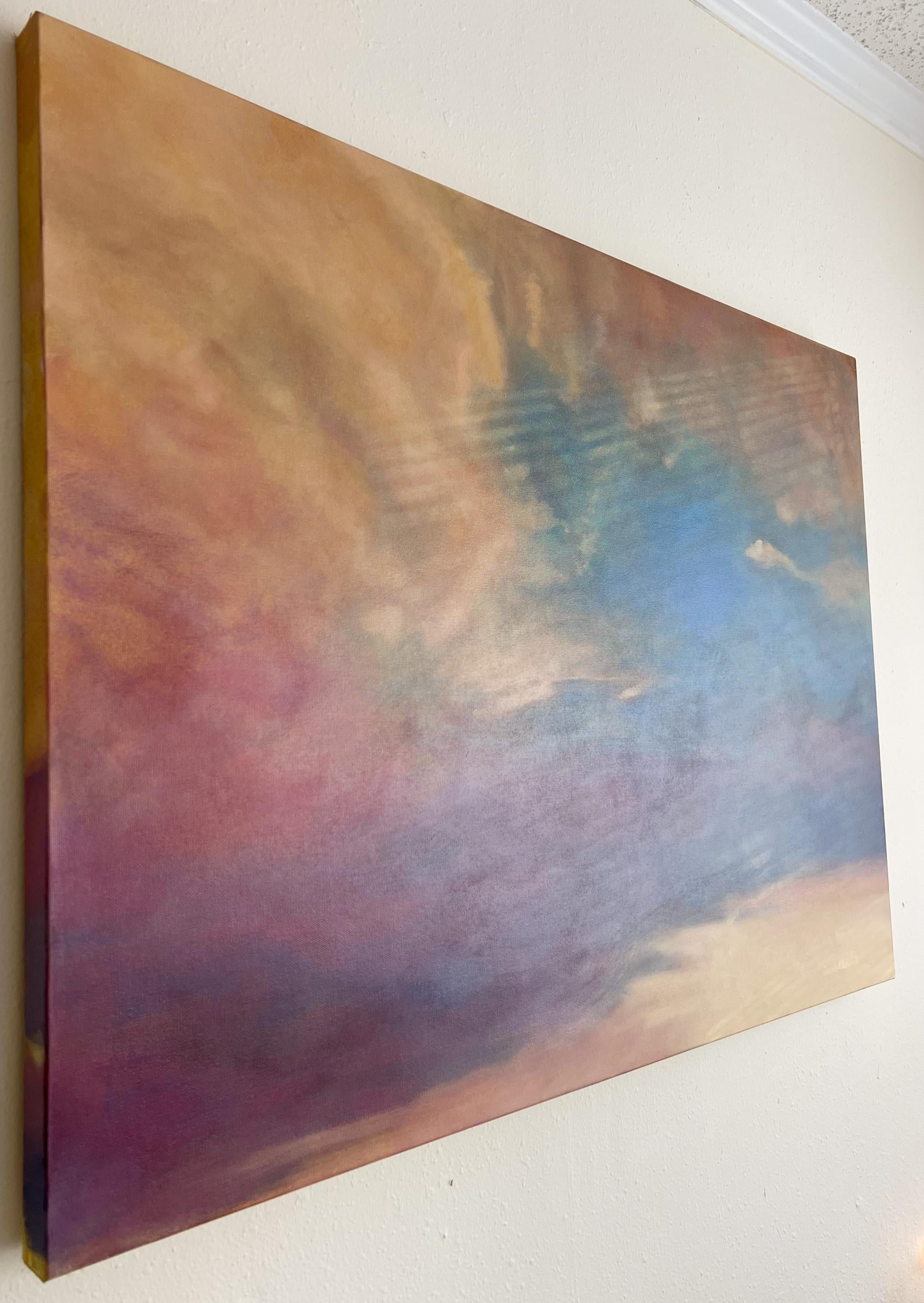 Sostenido Dentro de un Pozo de Luz (Ventana, Paisaje, Cálido, Soñador, ~29% DESCUENTO) - Landscape Painting Marrón de Annieo Klaas