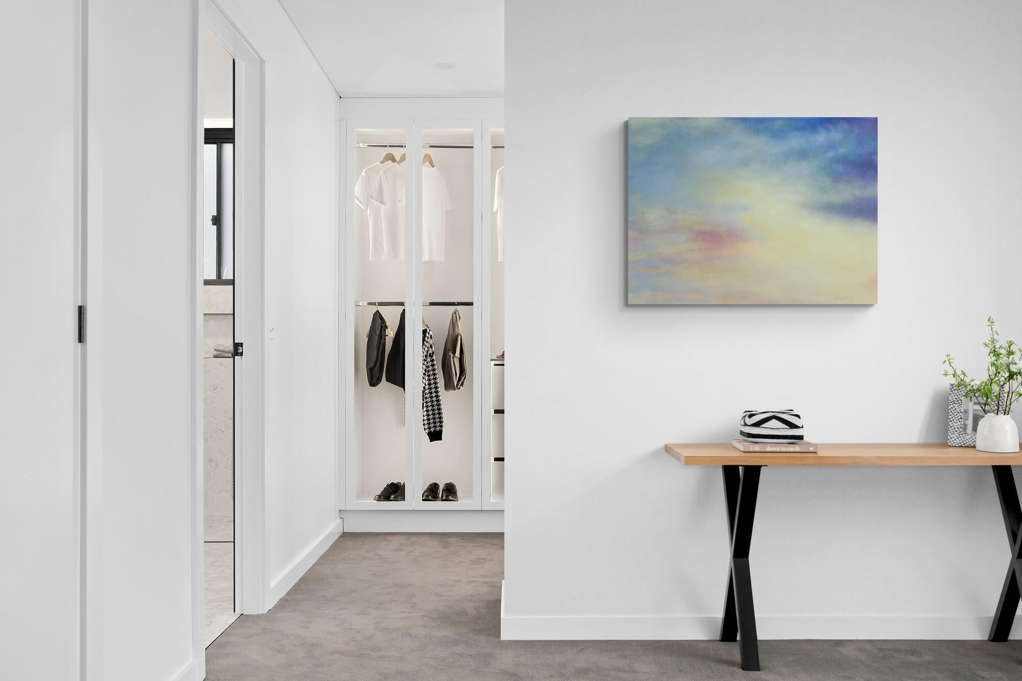 Inside a Cloud (Finestra, Paesaggio, Caldo, Bluesy, Sognante, ~29% OFF) - Painting Surrealismo di Annieo Klaas