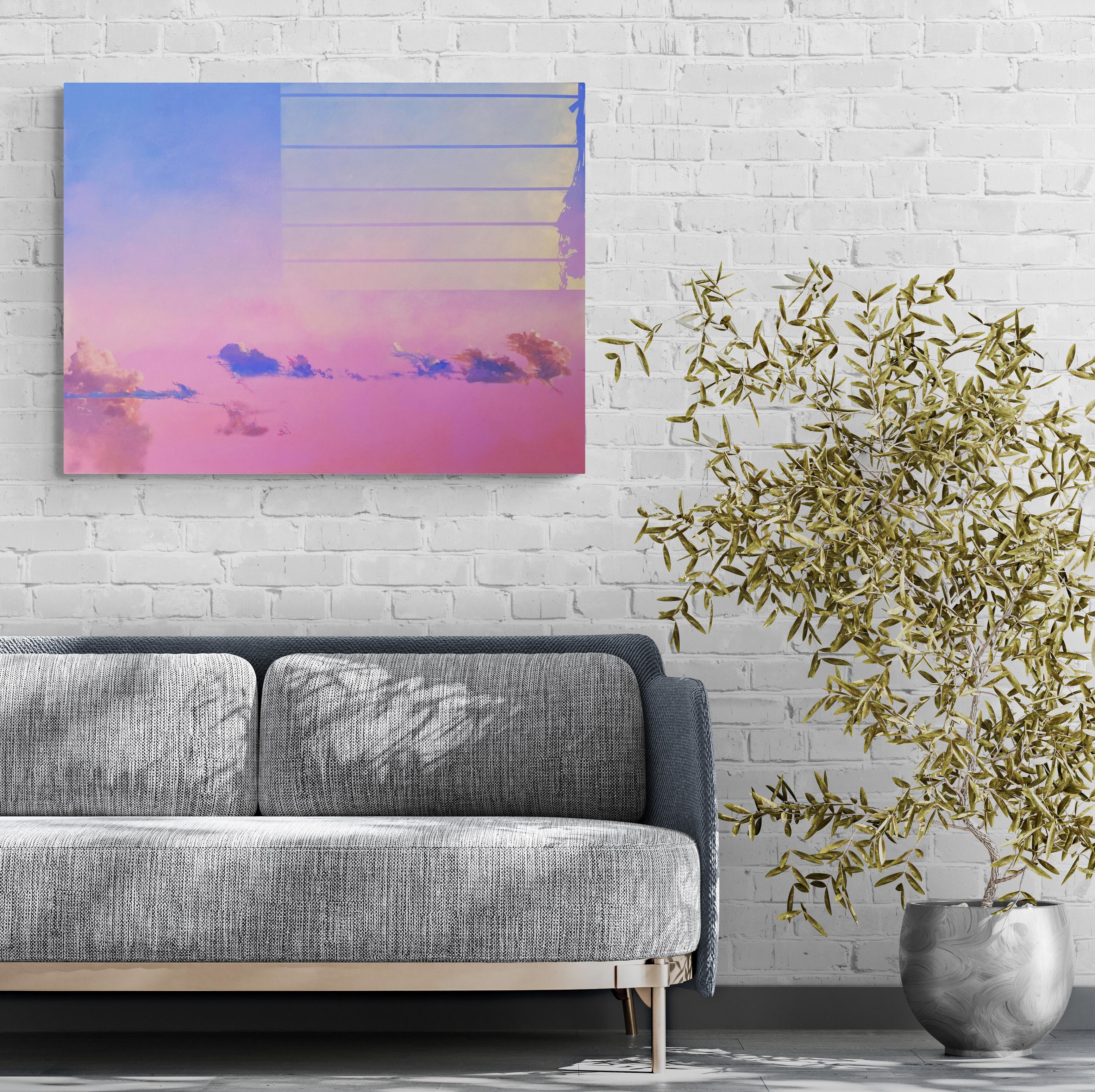 Hacia la Luz Ámbar (Ventana, Paisaje, Cálido, Ensoñador, ~29% DESCUENTO) - Painting de Annieo Klaas