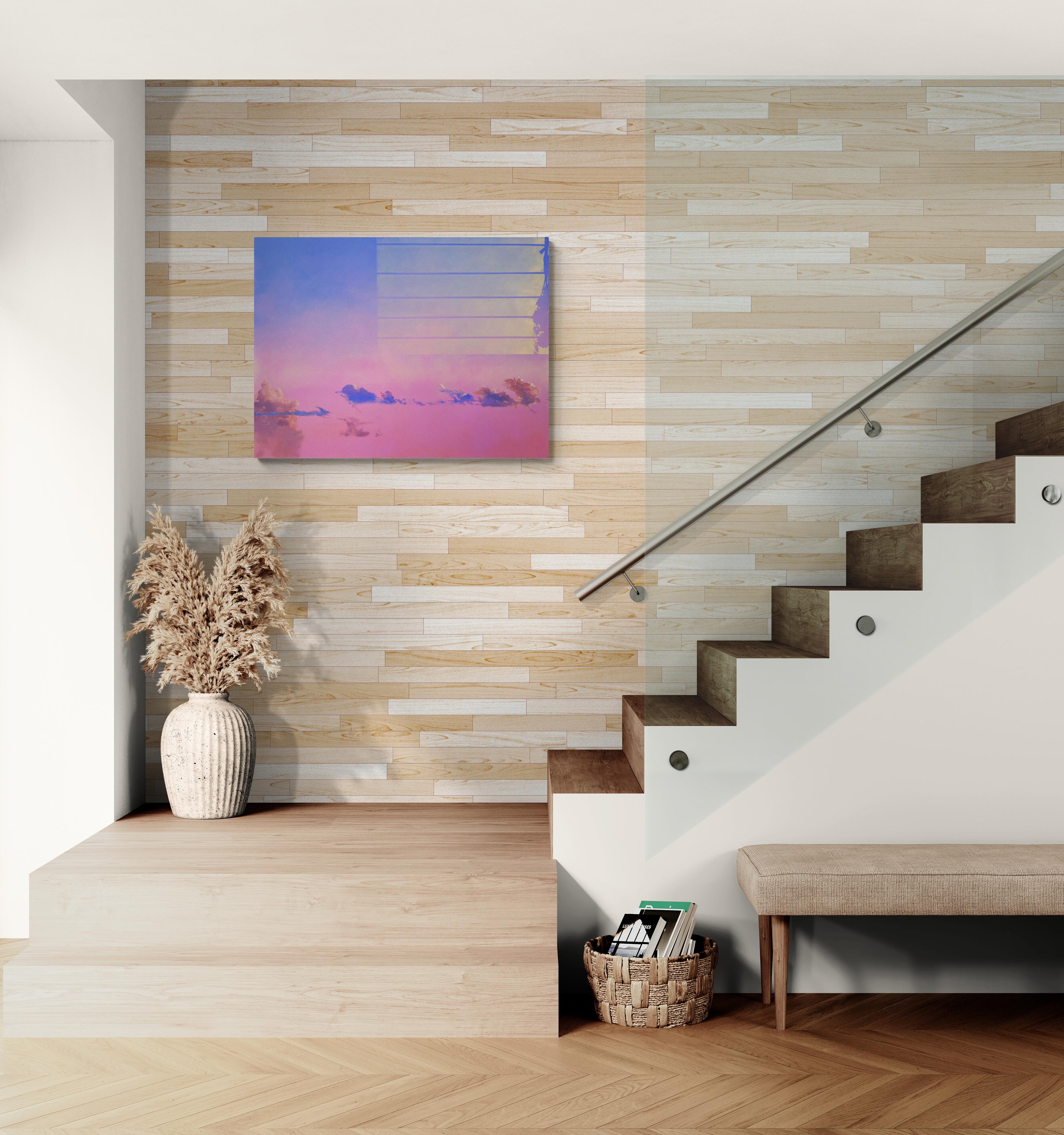 Hacia la Luz Ámbar (Ventana, Paisaje, Cálido, Ensoñador, ~29% DESCUENTO) - Painting Moderno de Annieo Klaas