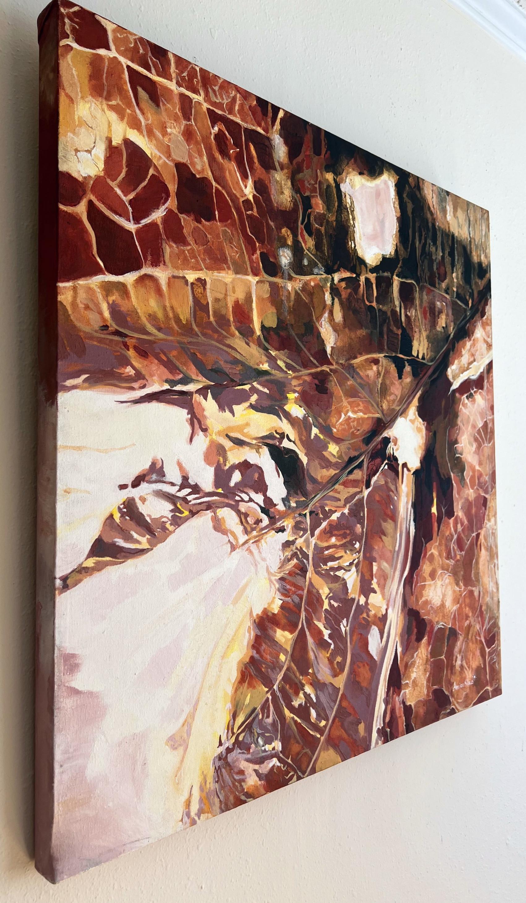 Roble (Tejido) (Abstracto, Realismo, Hoja, Patrones, Arte Botánico, ~28% DESCUENTO) - Painting de Annieo Klaas