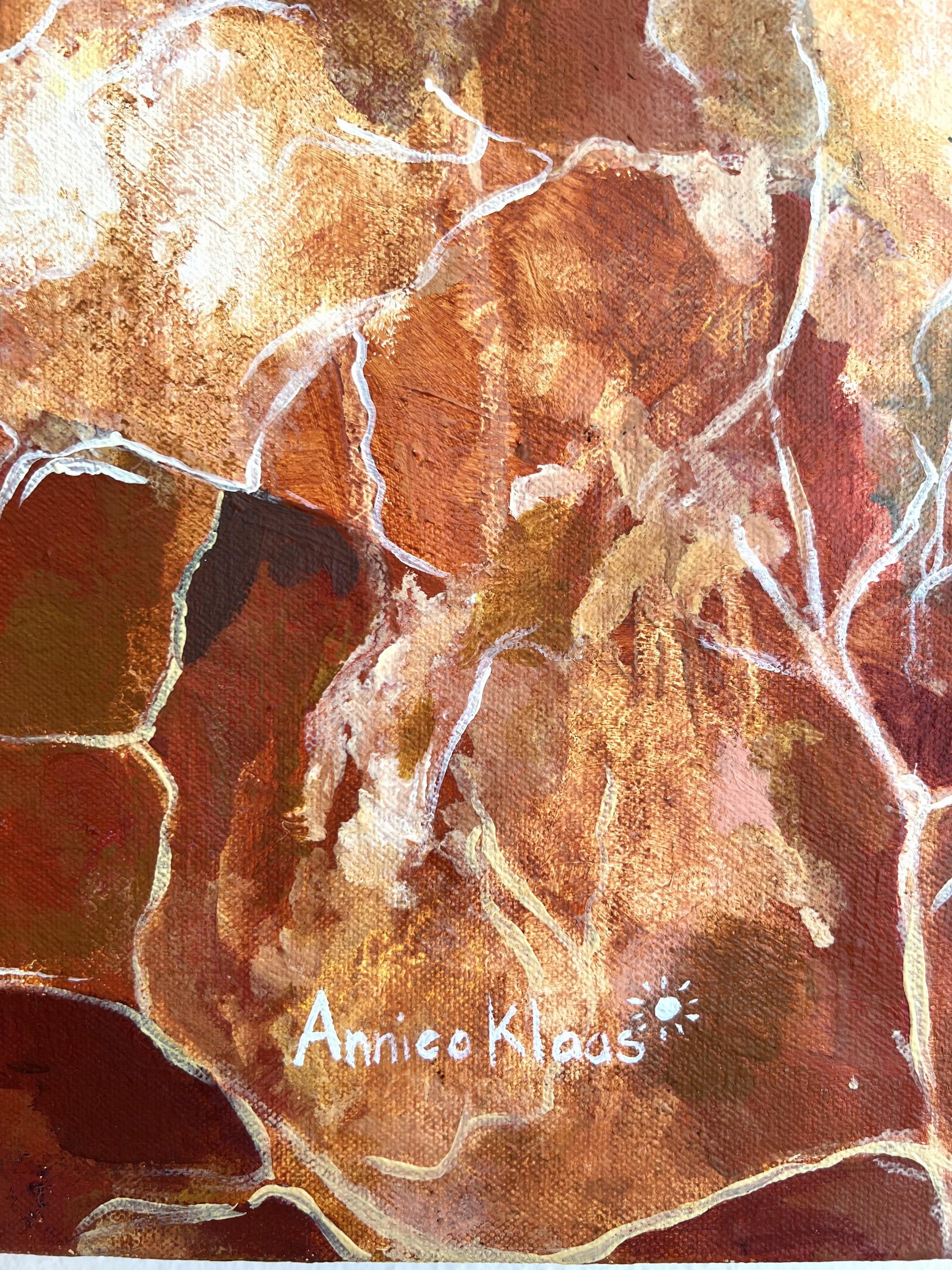 Roble (Tejido) (Abstracto, Realismo, Hoja, Patrones, Arte Botánico, ~28% DESCUENTO) - Still-Life Painting Marrón de Annieo Klaas
