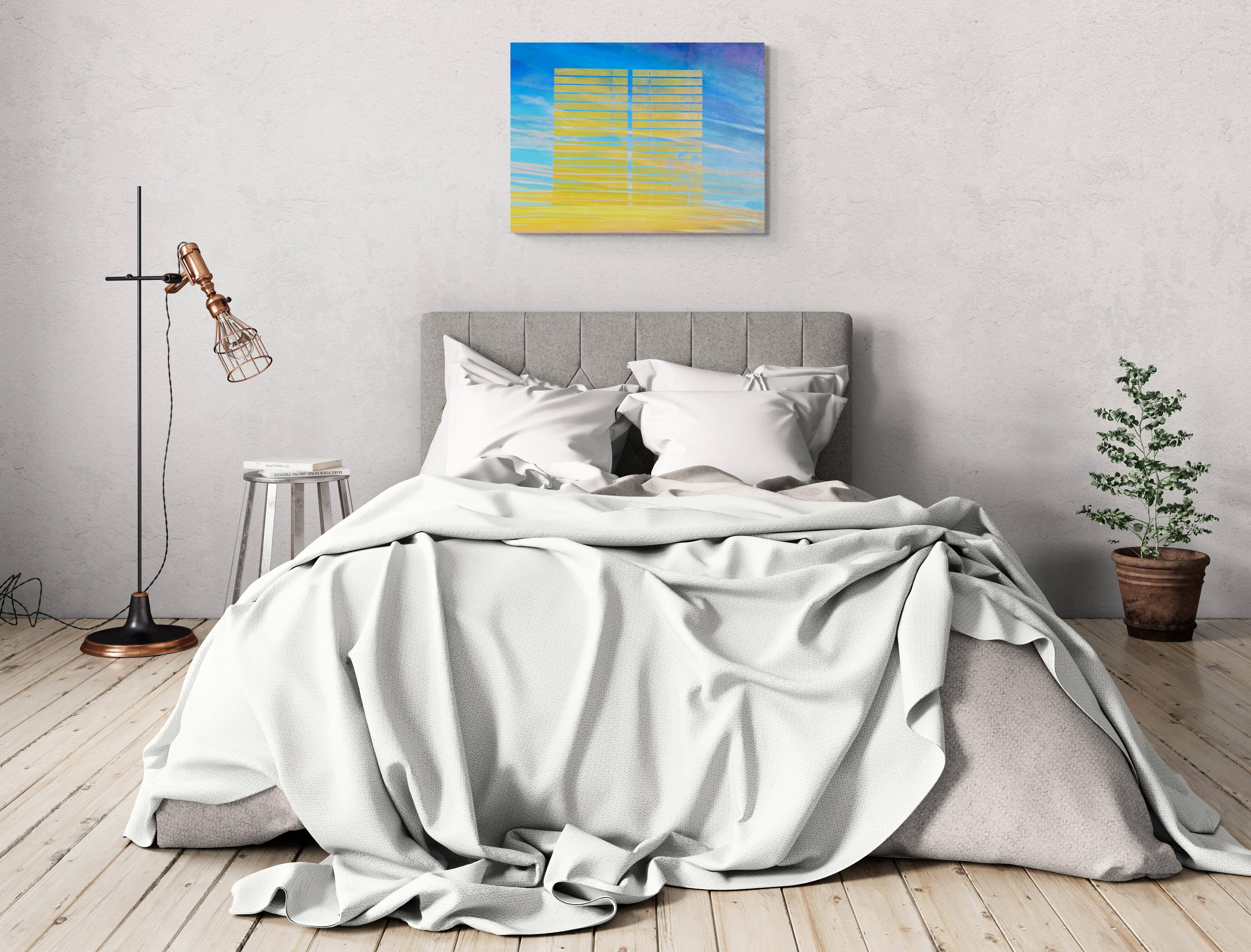 Tamizar el Cielo en Capas (Ventana, Paisaje, Cálido, Ensoñador, ~29% DESCUENTO) - Painting de Annieo Klaas