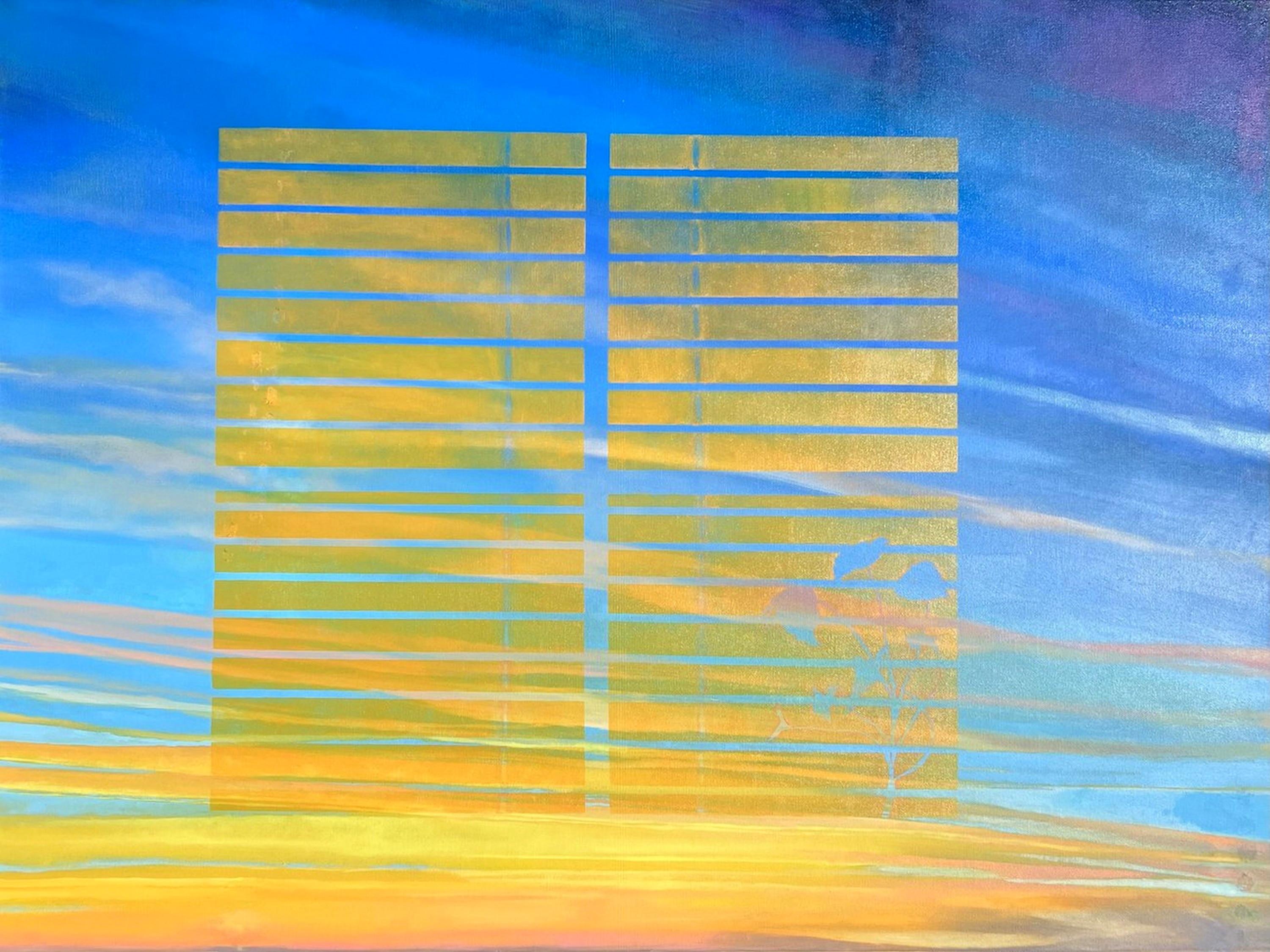 Figurative Painting de Annieo Klaas - Tamizar el Cielo en Capas (Ventana, Paisaje, Cálido, Ensoñador, ~29% DESCUENTO)