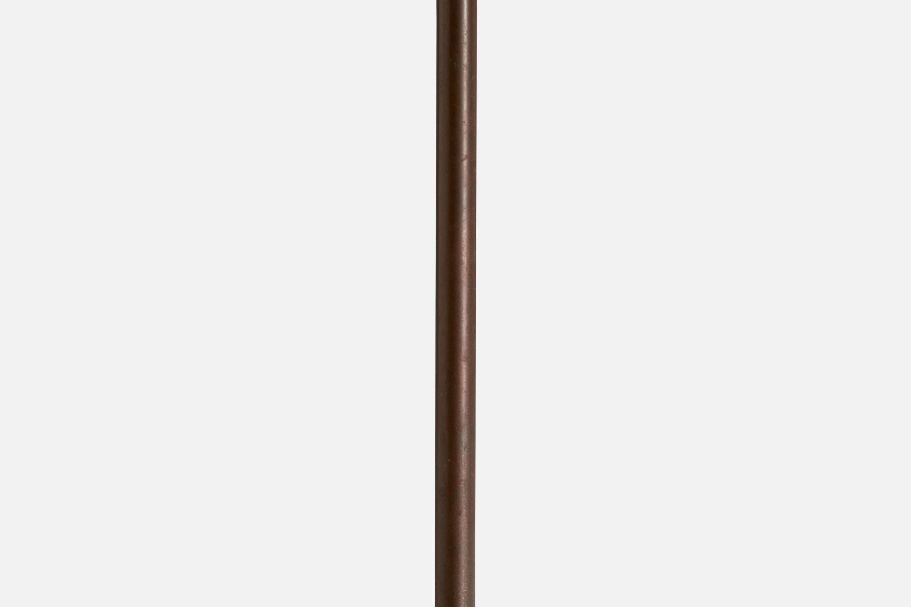 Mid-20th Century Annig Sarian, Floor Lamp, Brass, Glass, Marble, Italy, 1960s For Sale