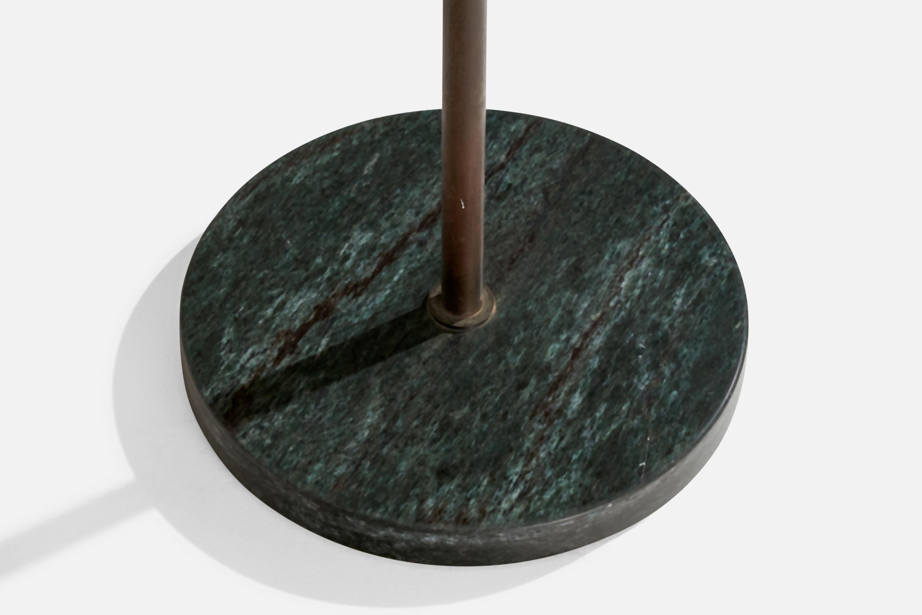 Annig Sarian, Floor Lamp, Brass, Glass, Marble, Italy, 1960s For Sale 1
