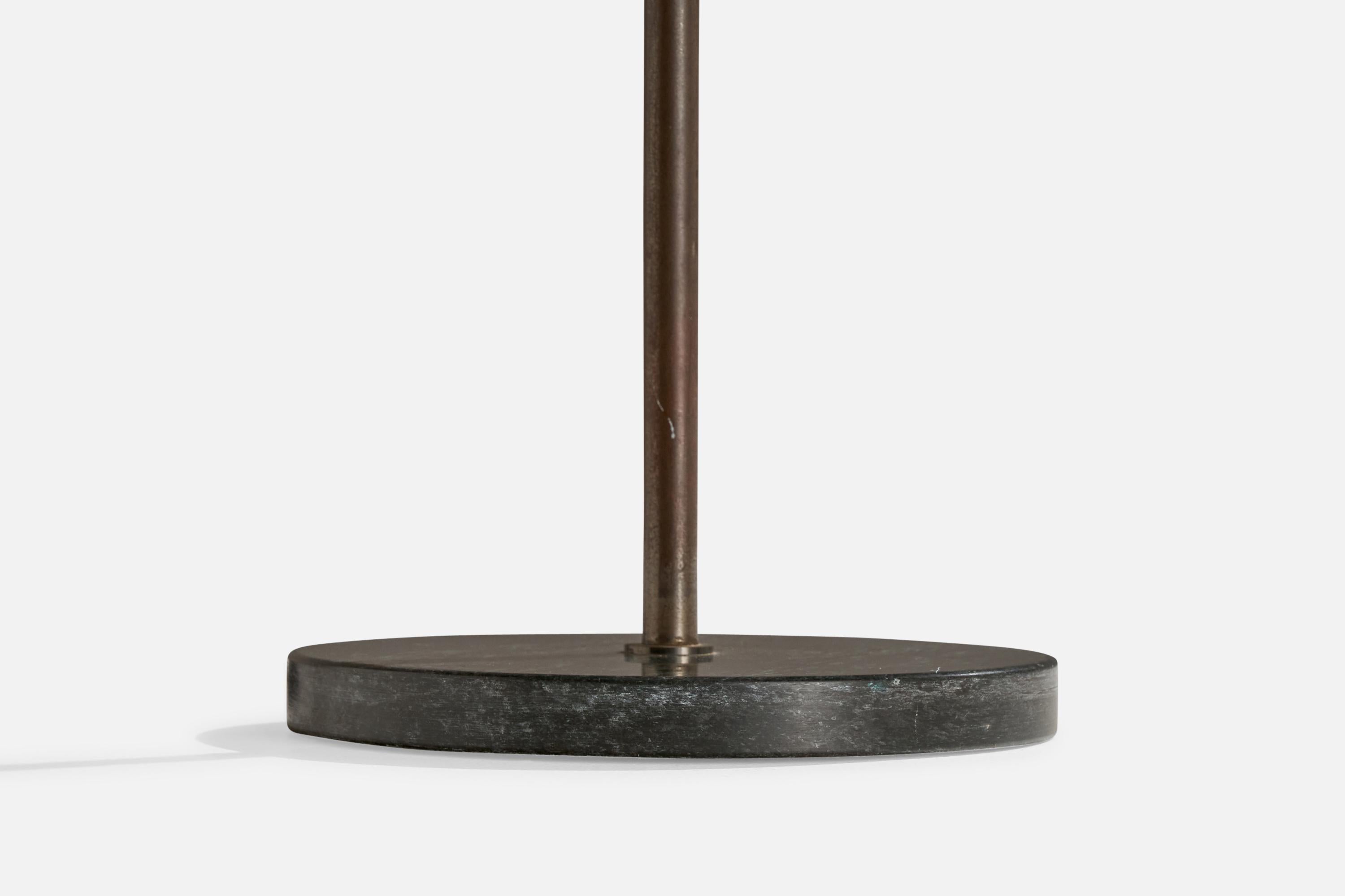 Annig Sarian, Floor Lamp, Brass, Glass, Marble, Italy, 1960s For Sale 2