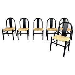 Annig Sarian Round Bend Wooden Dining Chair for Tisettanta in Black Oak, Italy