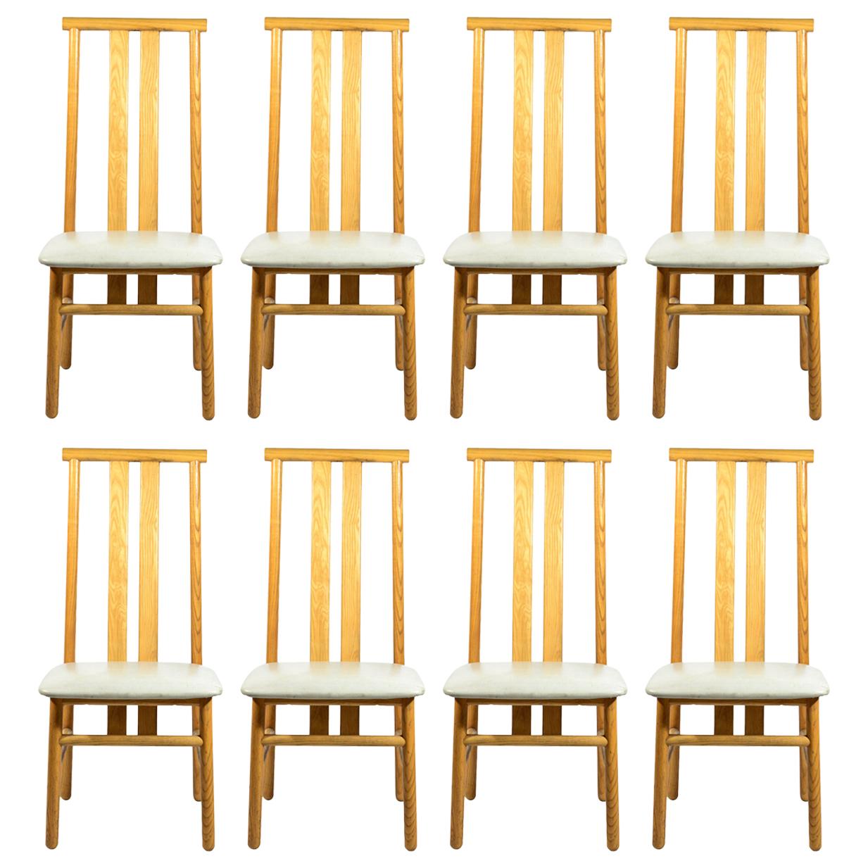 Annig Sarian, Set of Eight Chairs, Model Zea, Italy, circa 1980