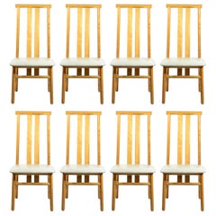Annig Sarian, Set of Eight Chairs, Model Zea, Italy, circa 1980