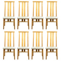 Annig Sarian, Set of Eight Chairs, Model Zea, Italy, circa 1980