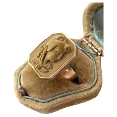 Annika 2003 Swedish Modern Lava Cameo Ring, 925 Silver, Unisex Design