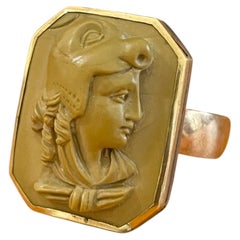 Annika 2003 Swedish Modern Lava Cameo Ring, 925 Silver, Unisex Design