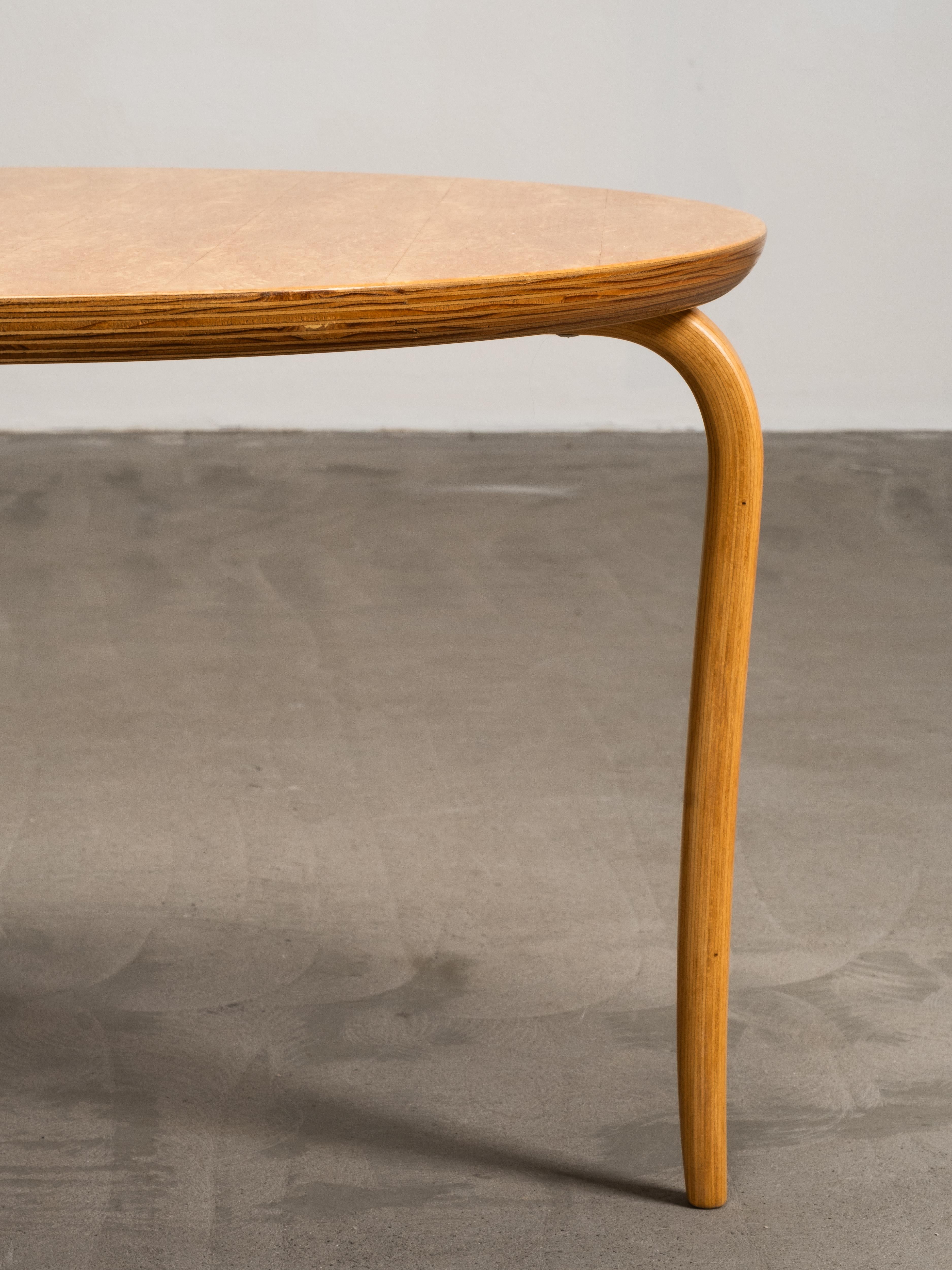 “Annika” Curly Birch Coffee Table by Bruno Mathsson for Dux, Sweden, 1960s For Sale 1