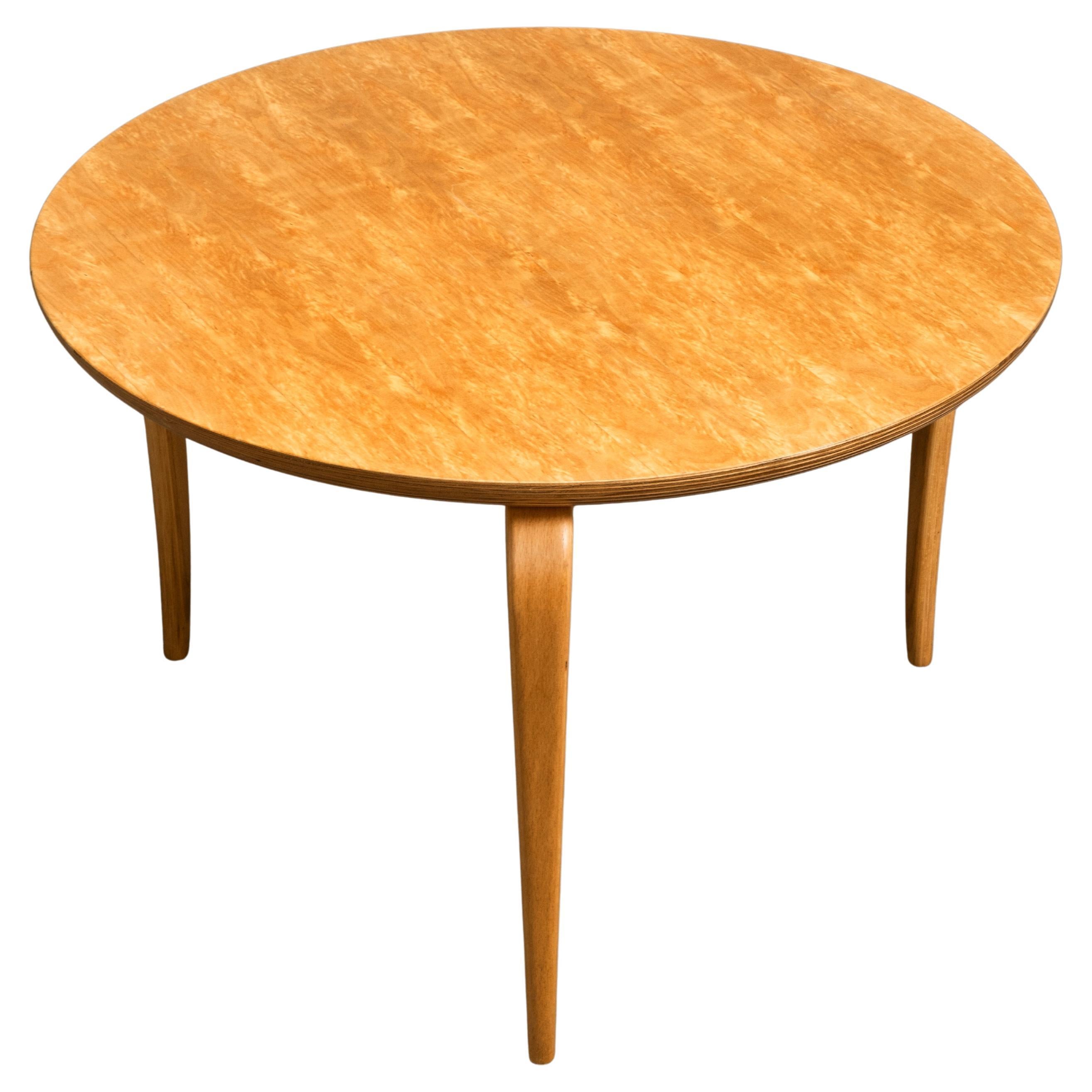 “Annika” Curly Birch Coffee Table by Bruno Mathsson for Dux, Sweden, 1960s For Sale