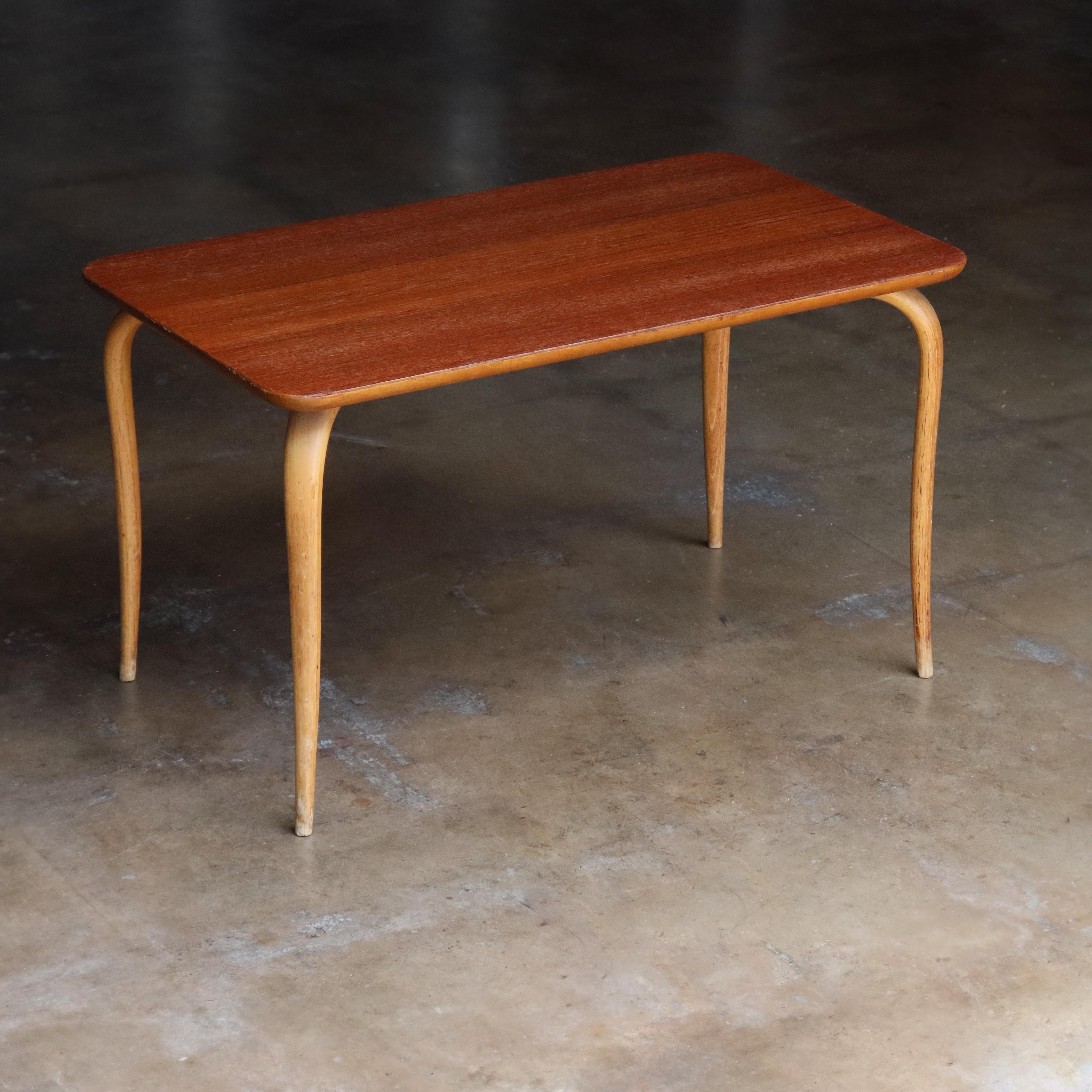 “Annika” Side Table by Bruno Mathsson, Teak, Beech, Sweden 1950 3