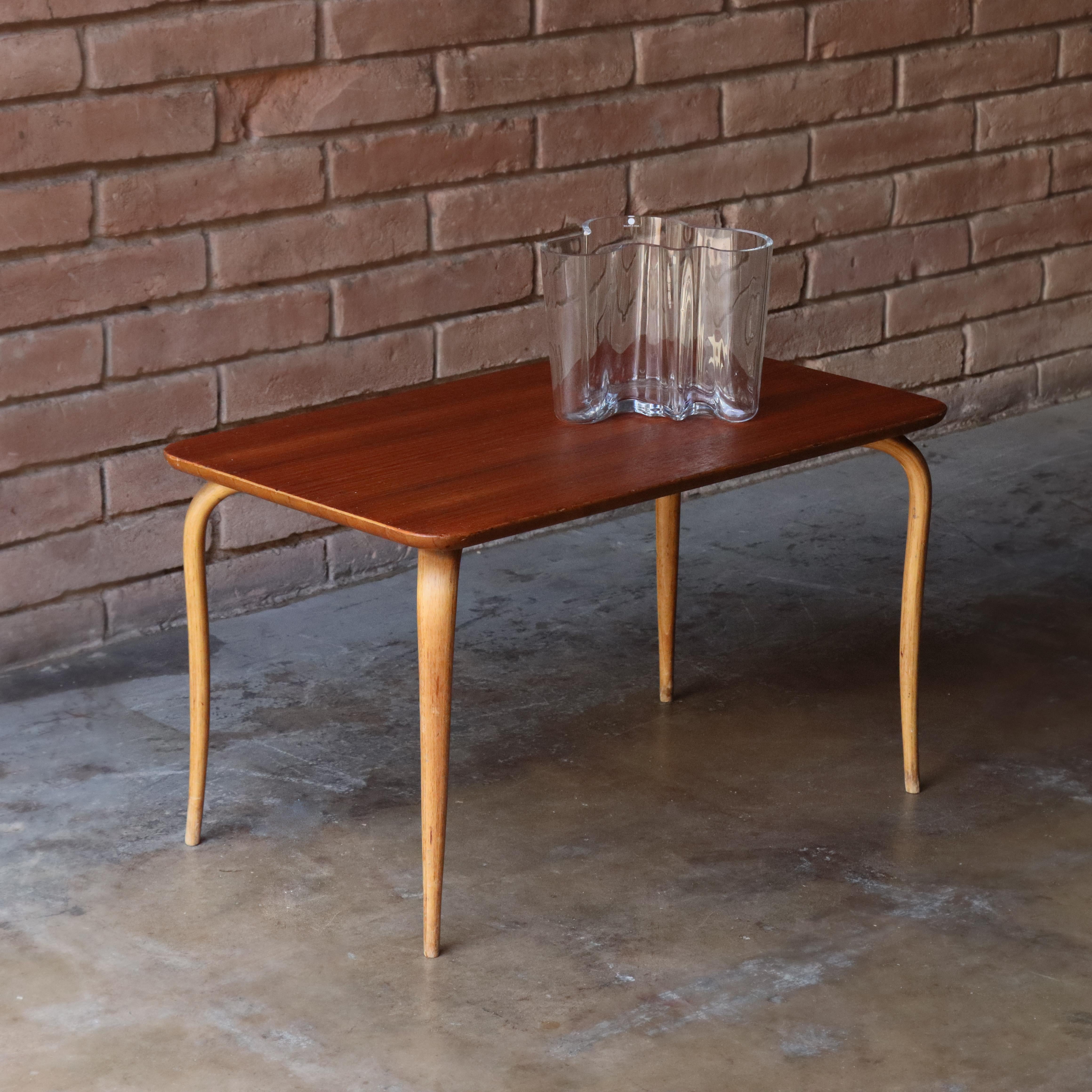 “Annika” Side Table by Bruno Mathsson, Teak, Beech, Sweden 1950 4