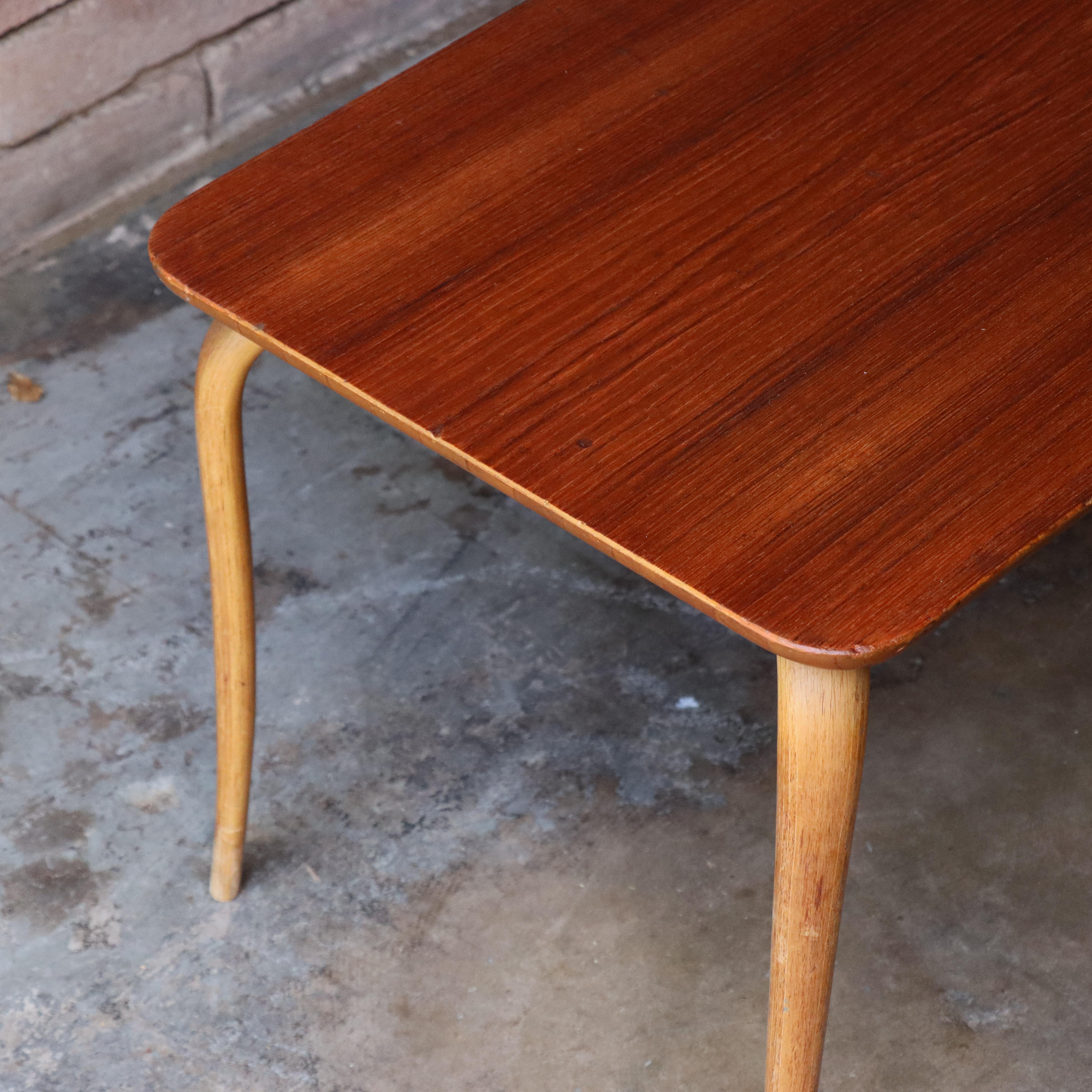 Mid-Century Modern “Annika” Side Table by Bruno Mathsson, Teak, Beech, Sweden 1950