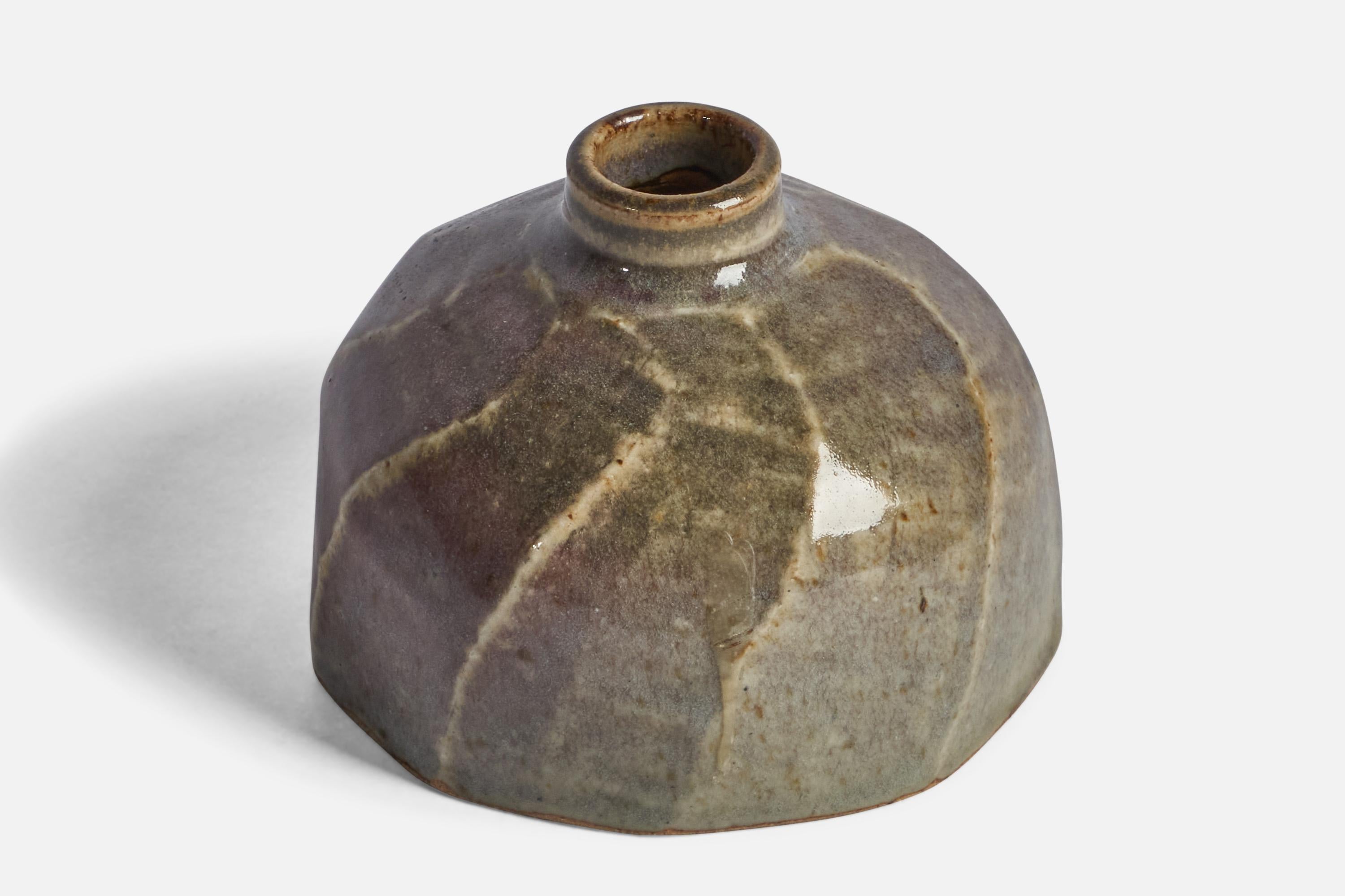 Mid-Century Modern Annikki Hovisaari, Small Vase, Stoneware, Finland, 1950s For Sale